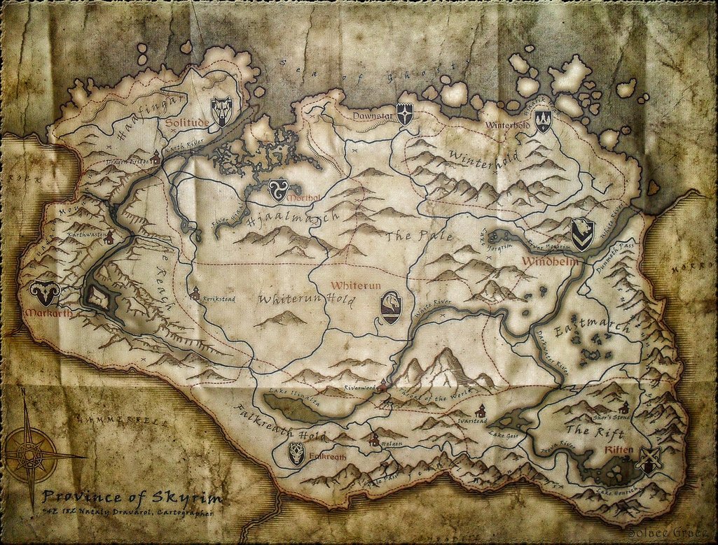 High Resolution Skyrim Map Wallpapers