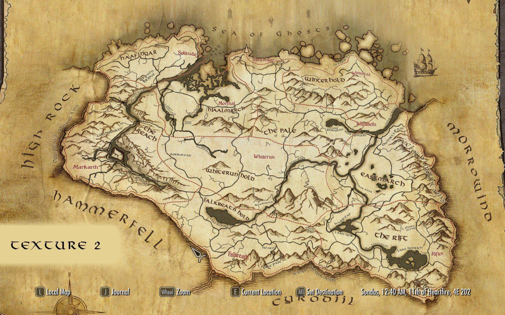 High Resolution Skyrim Map Wallpapers