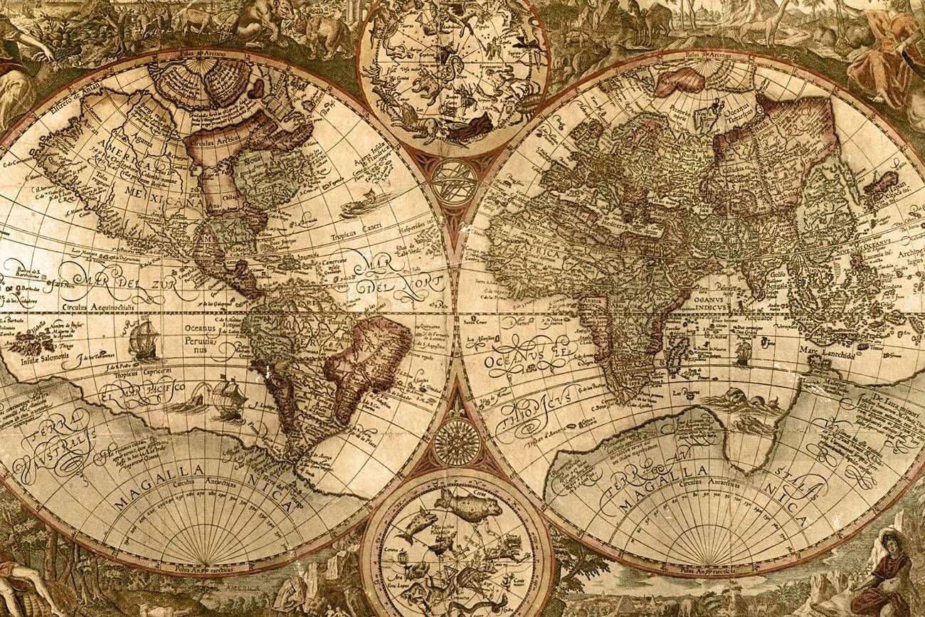 High Resolution Vintage World Map Wallpapers