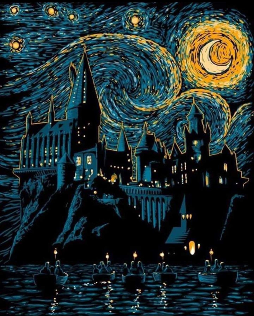 Hogwarts Starry Night Wallpapers