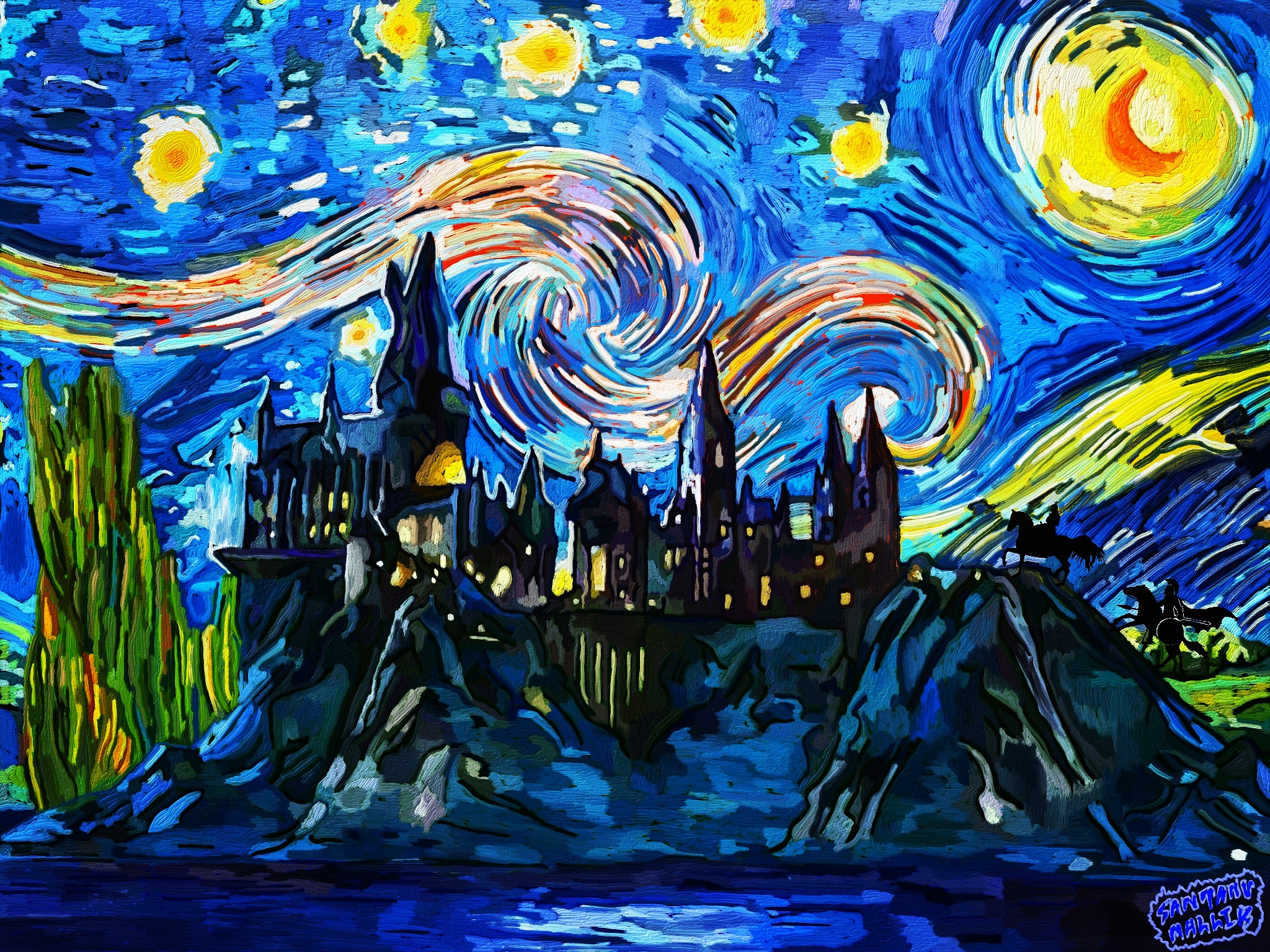 Hogwarts Starry Night Wallpapers