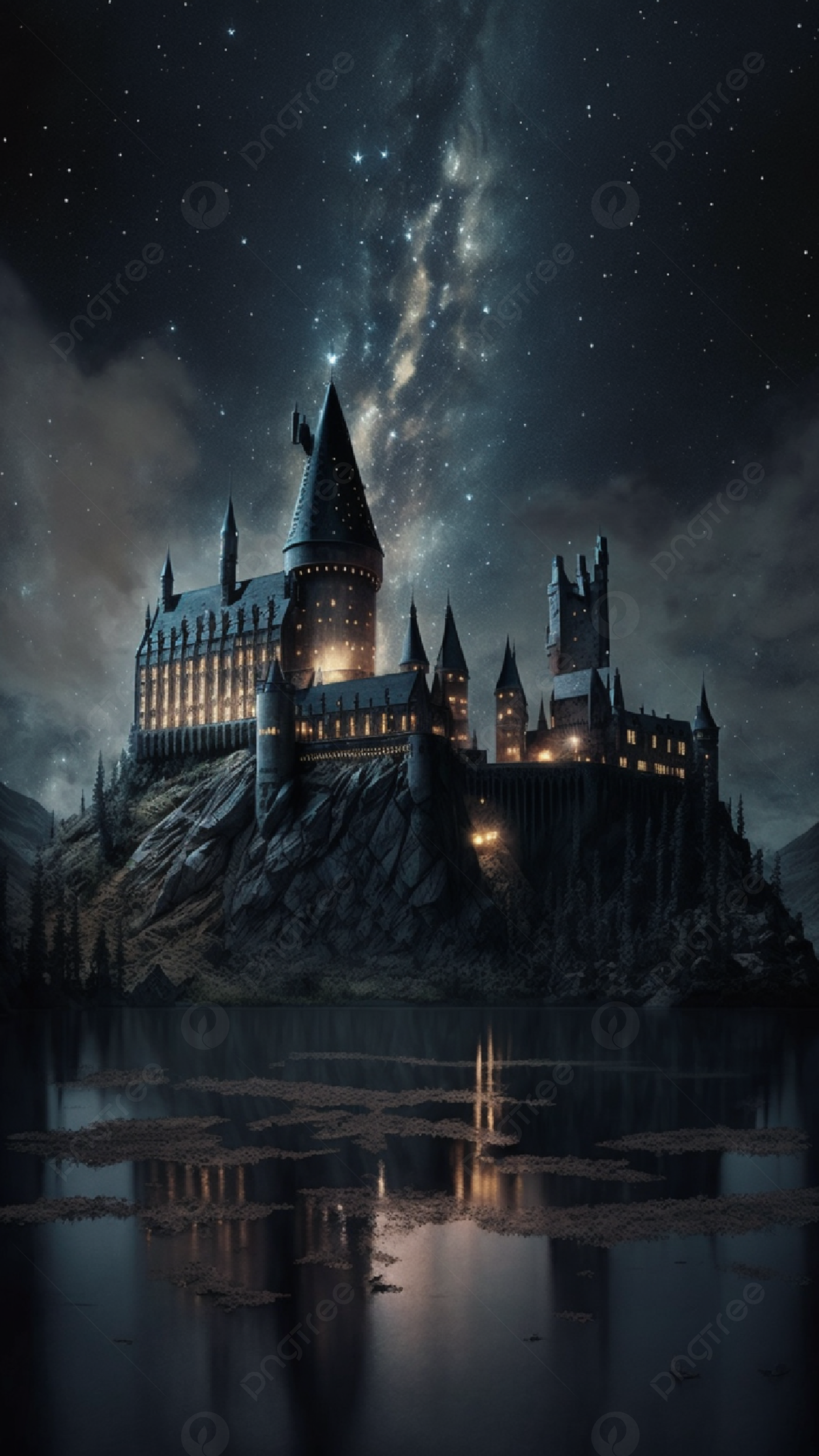 Hogwarts Starry Night Wallpapers