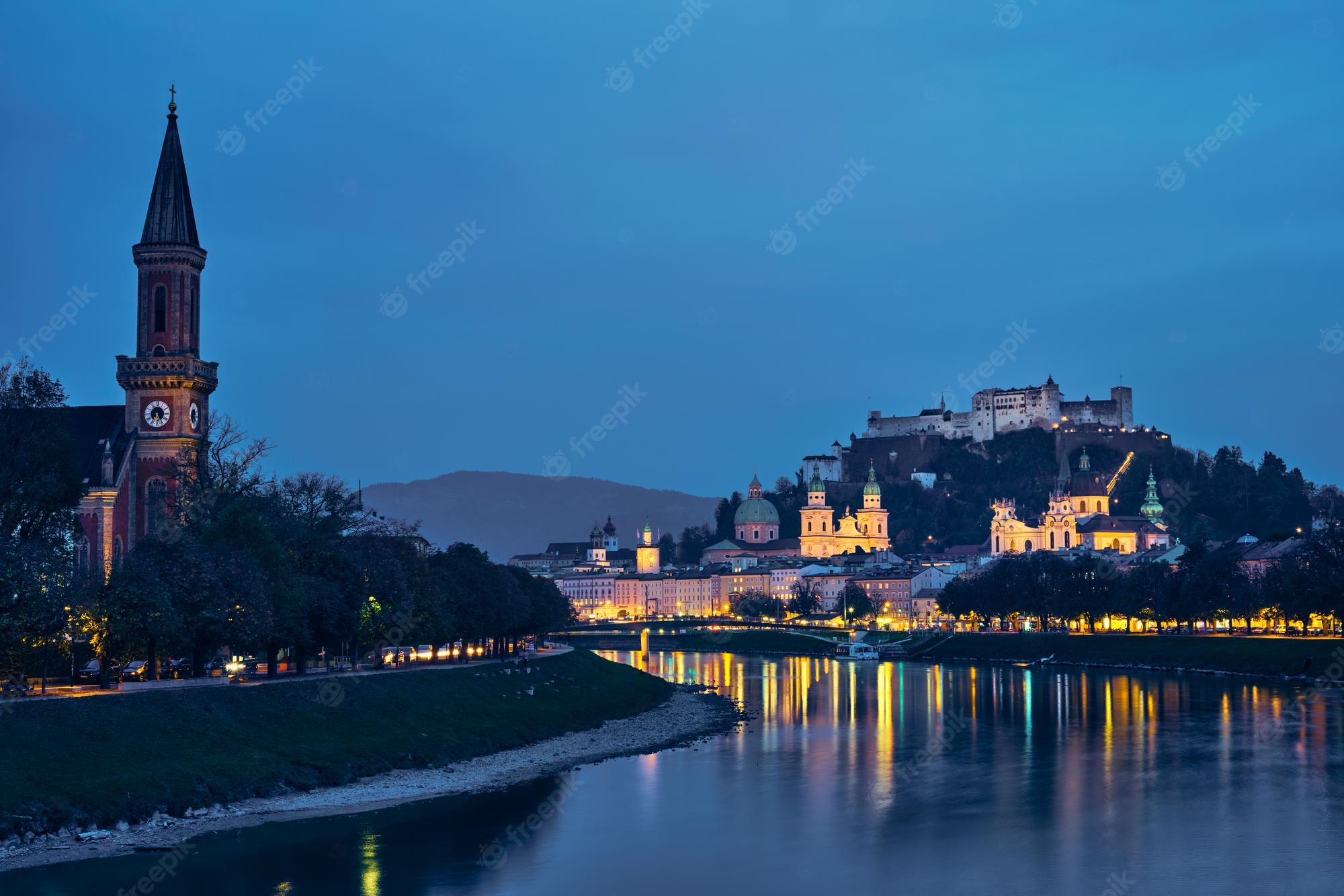 Hohensalzburg Church  At Night Wallpapers