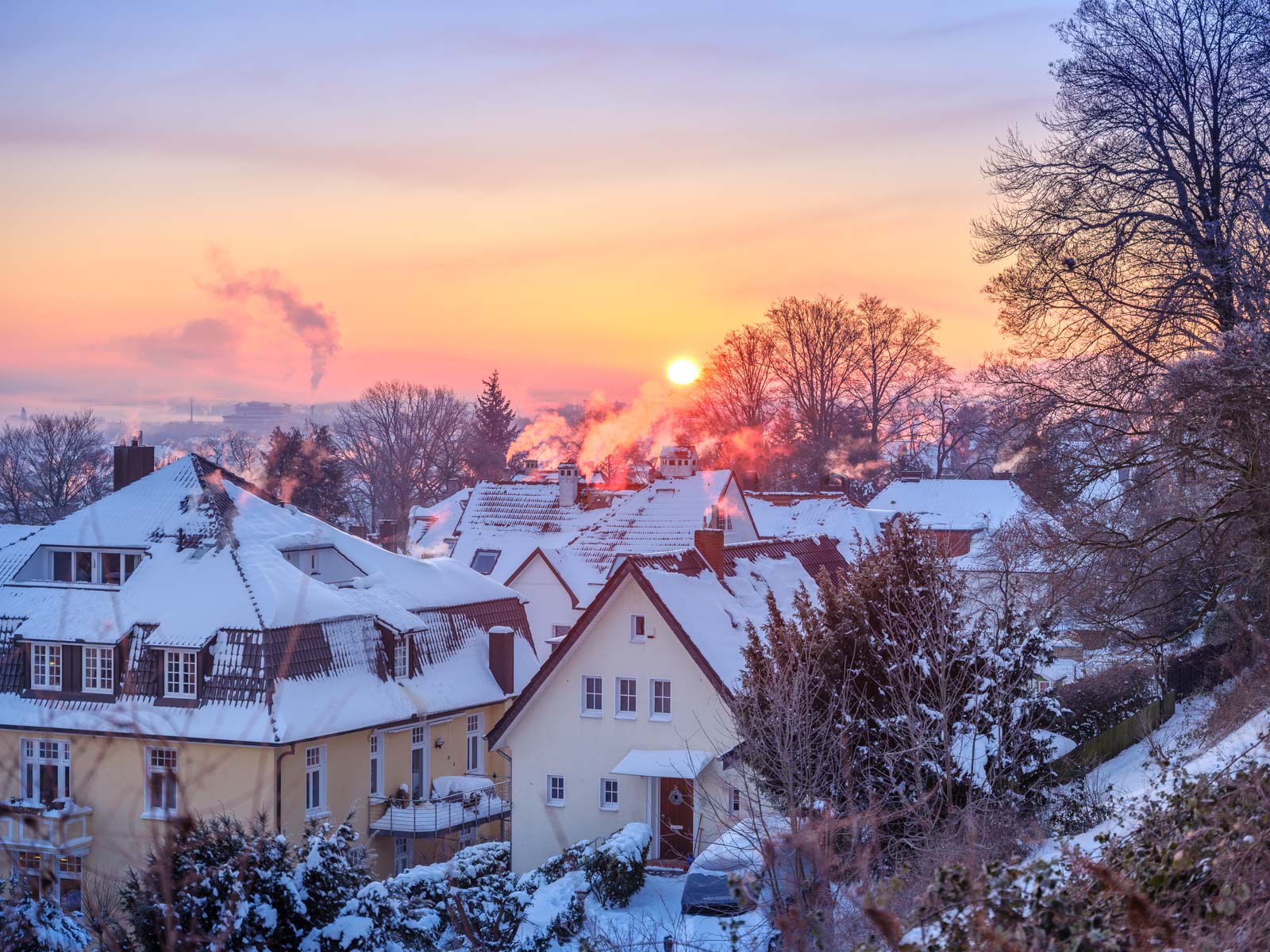 Hohnstein City Germany In Winter Snow Wallpapers