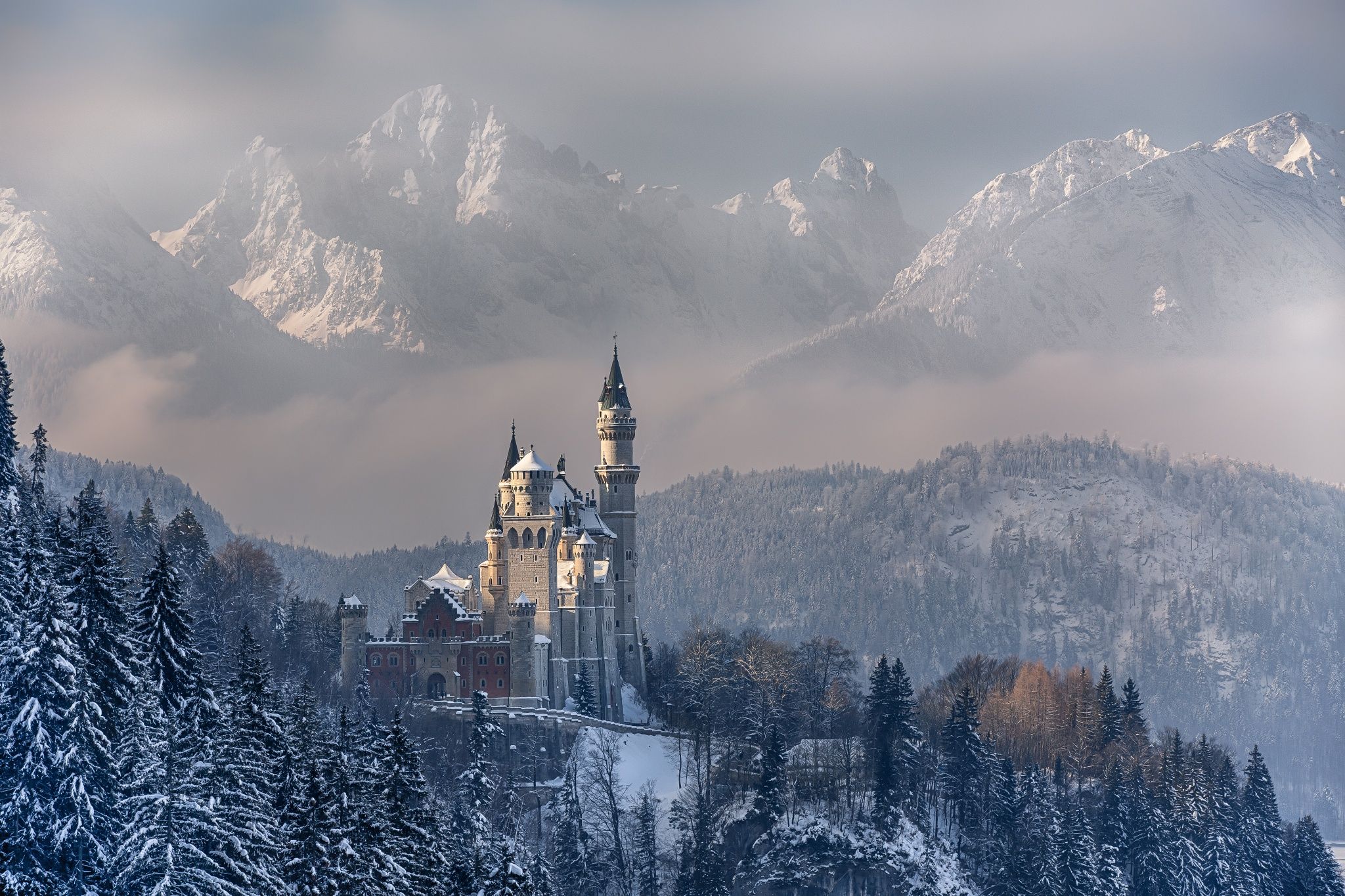 Hohnstein City Germany In Winter Snow Wallpapers