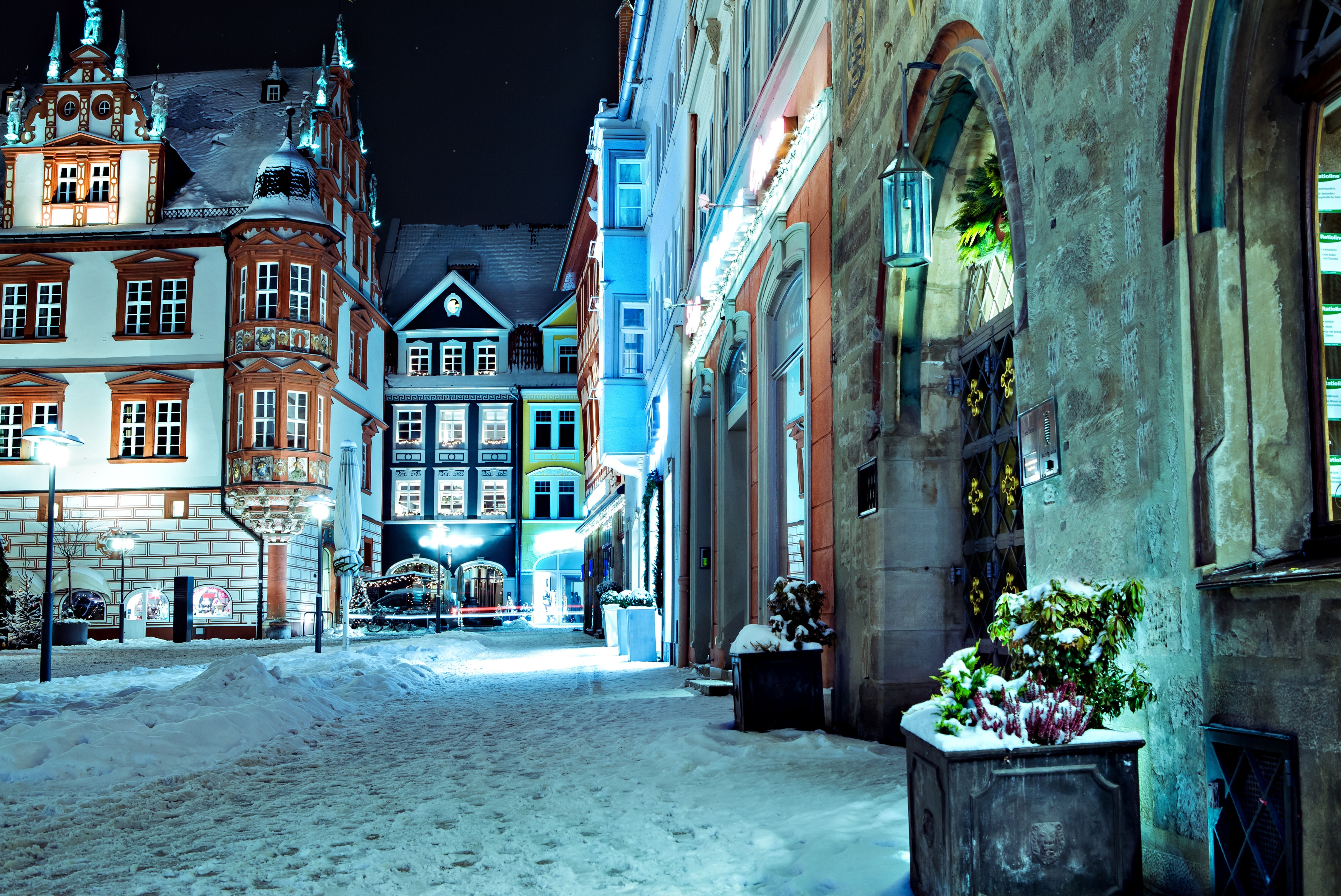 Hohnstein City Germany In Winter Snow Wallpapers