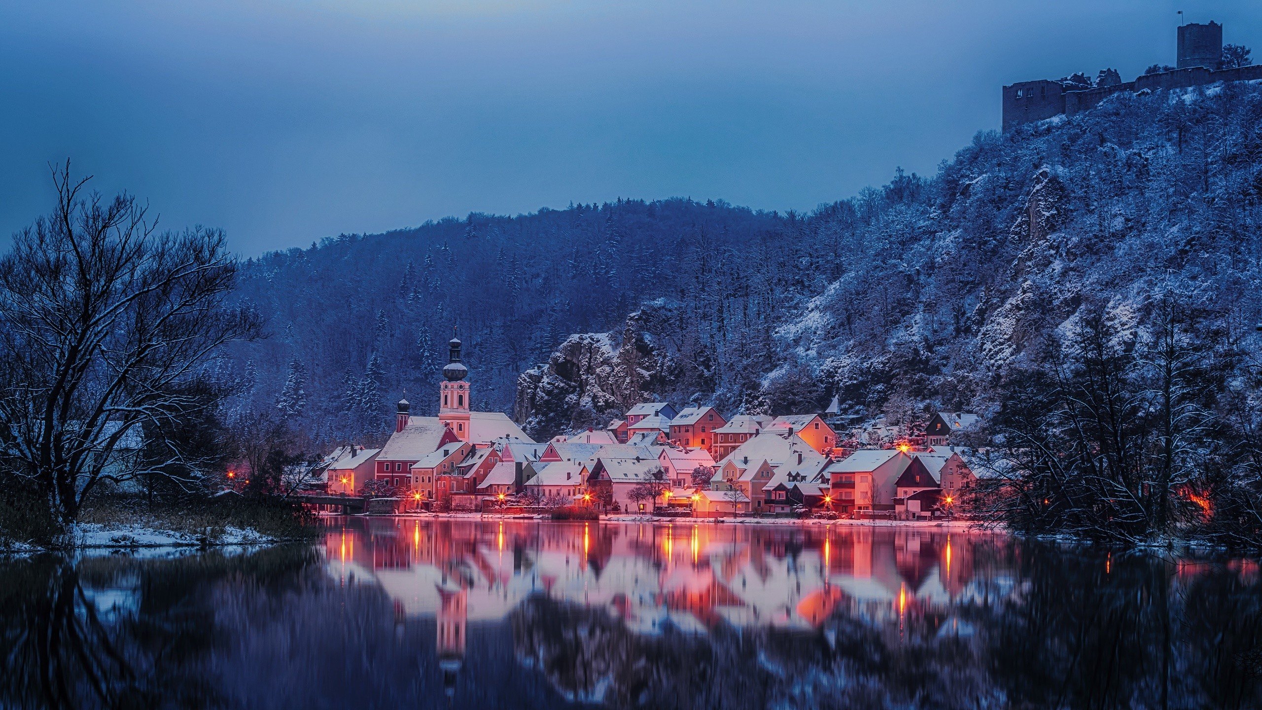 Hohnstein City Germany In Winter Snow Wallpapers