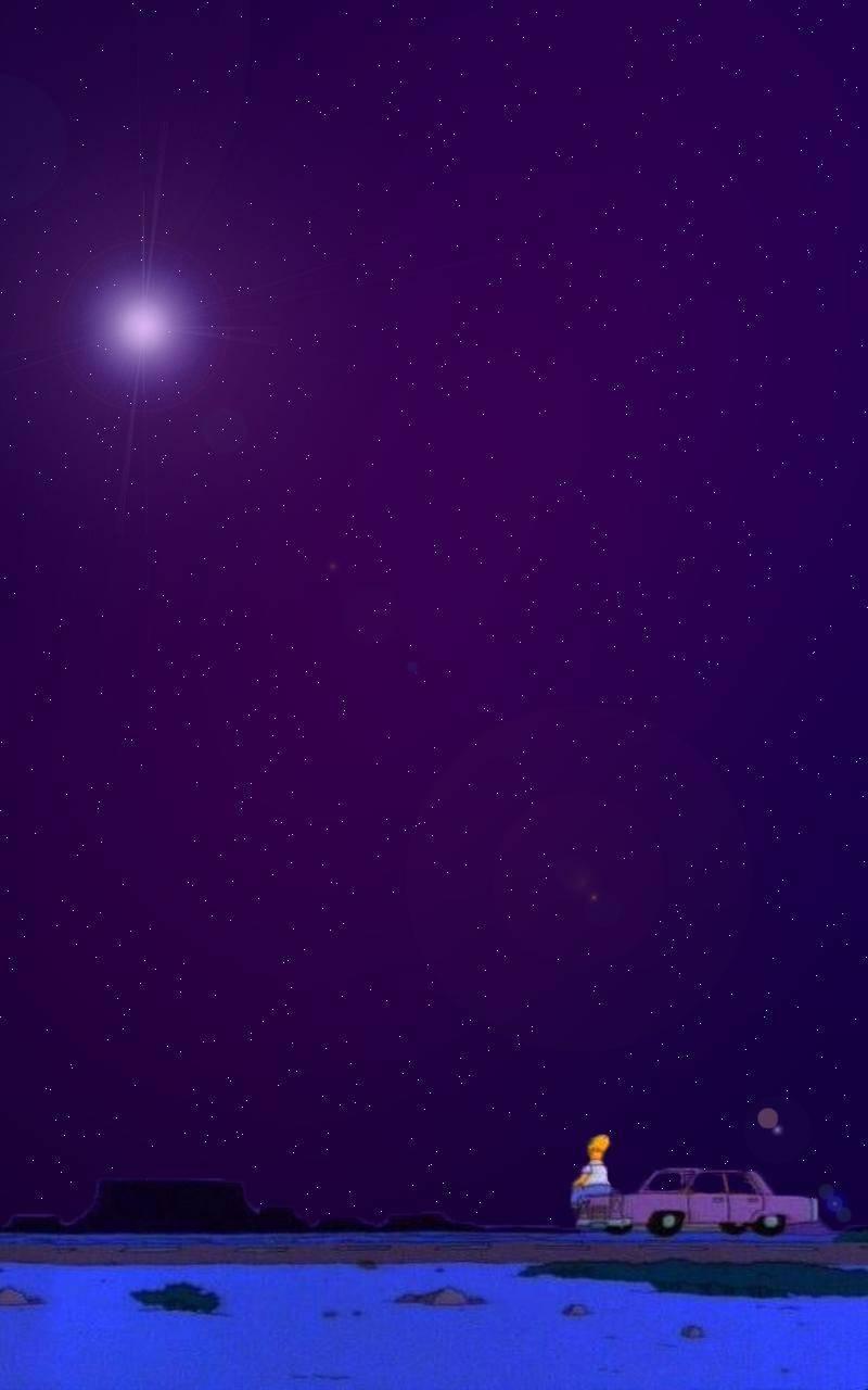 Homer Looking At The Stars Wallpapers