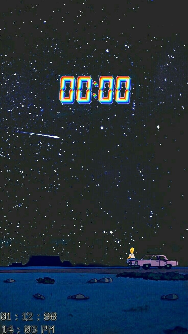 Homer Looking At The Stars Wallpapers