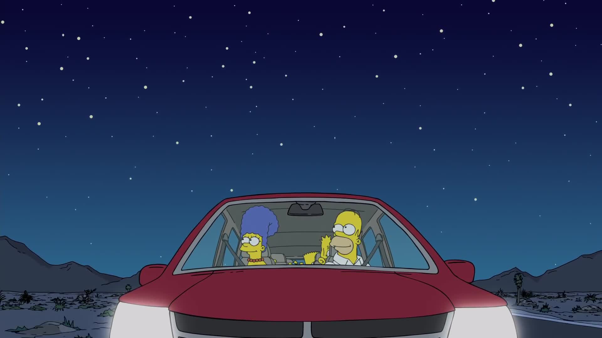 Homer Looking At The Stars Wallpapers