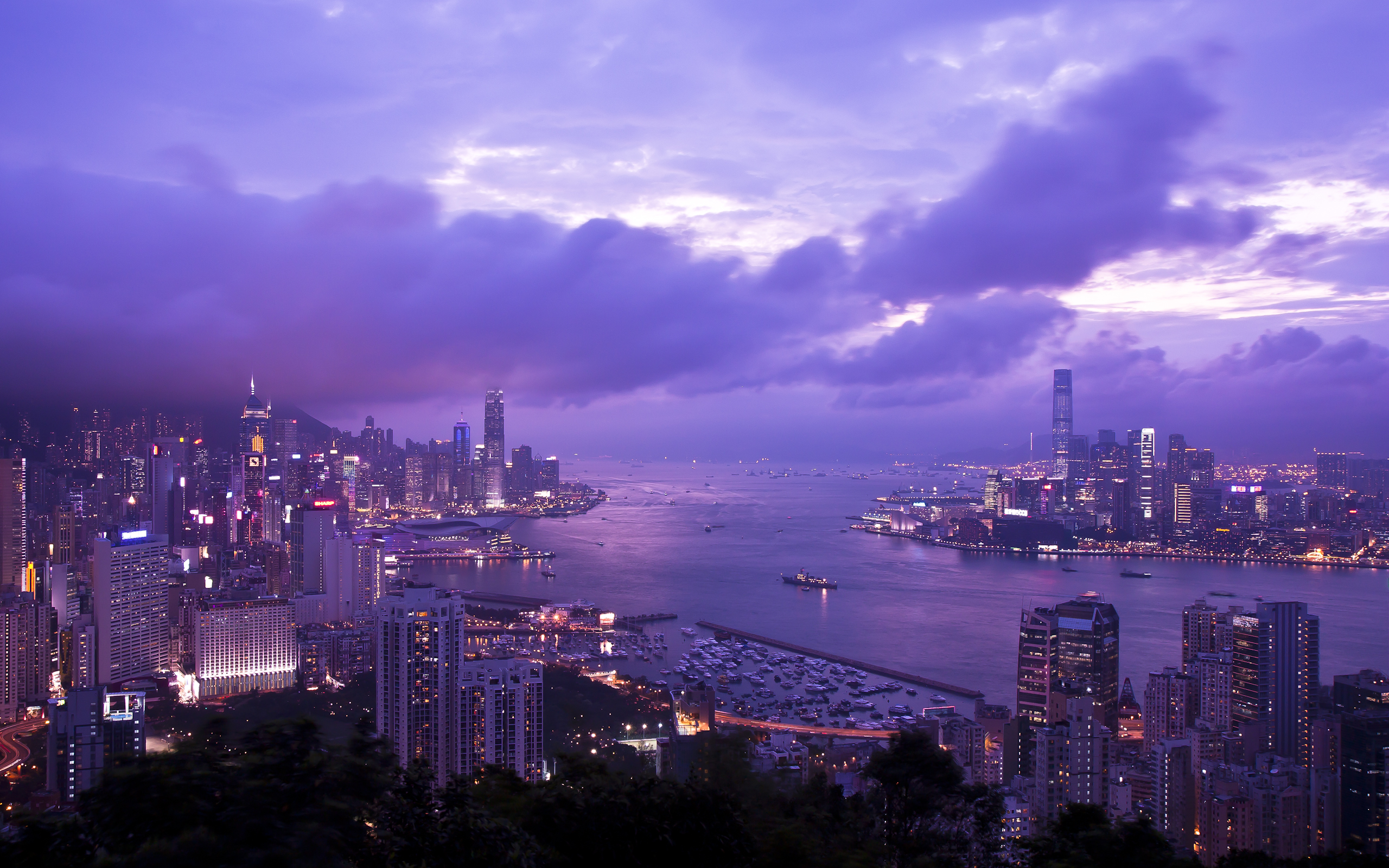 Hong Kong At Night Wallpapers