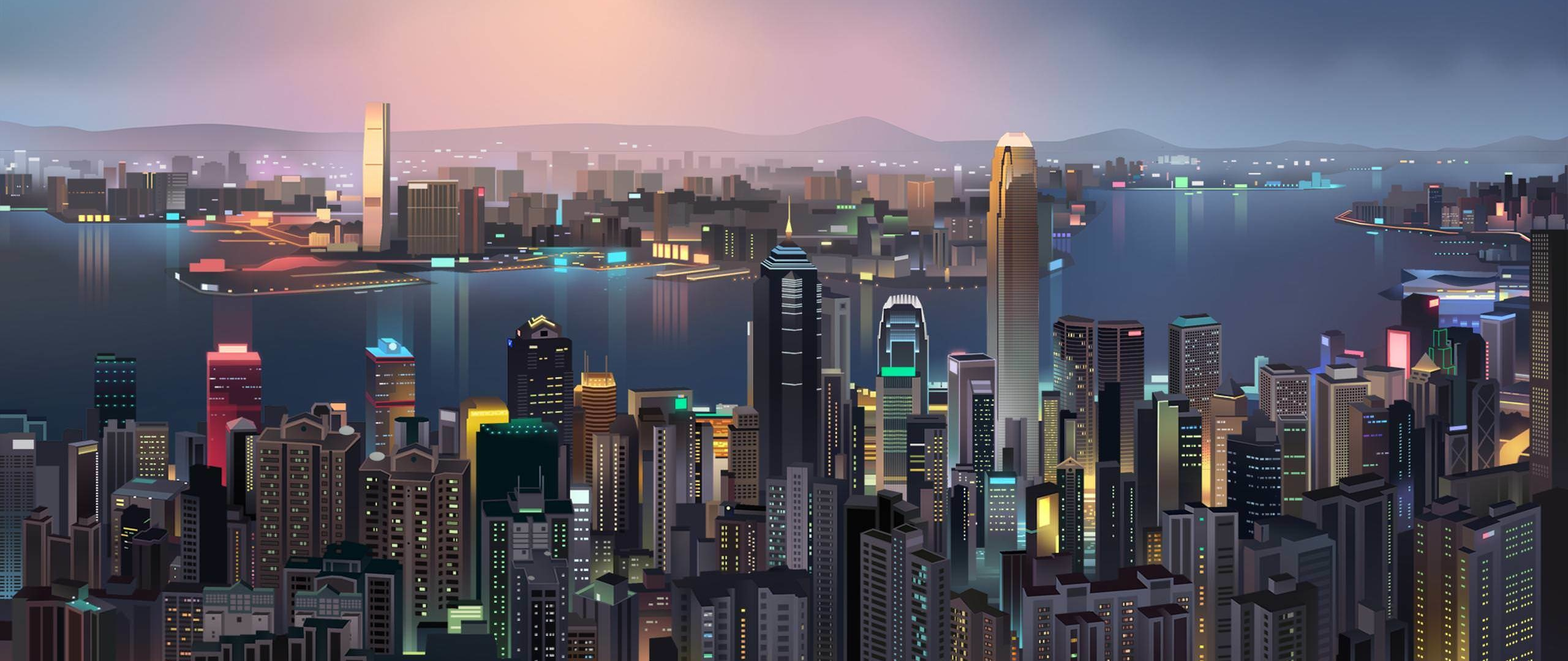 Hong Kong Skyscraper Cool Art Wallpapers