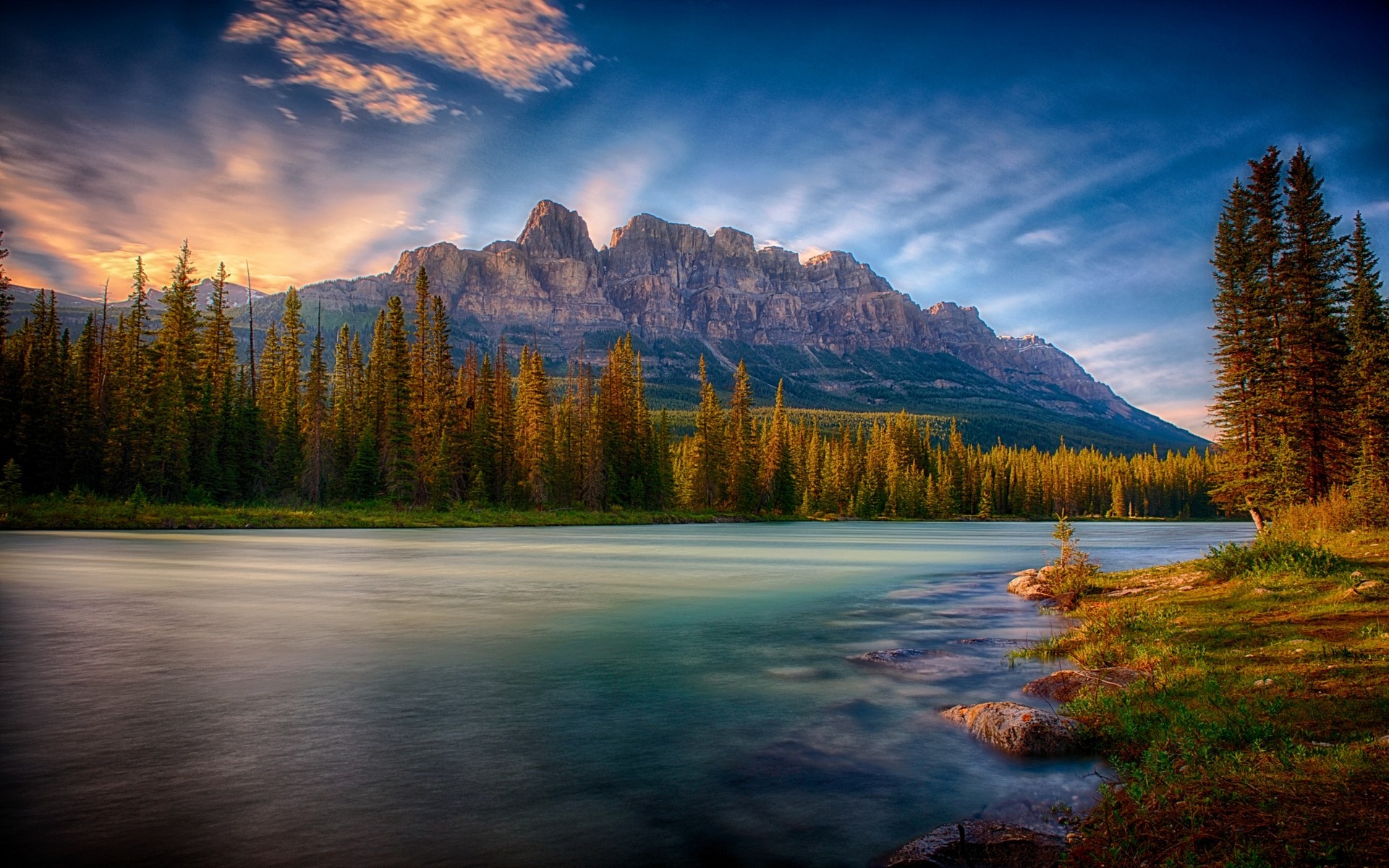 Horizon Lake Dawn And Mountains Wallpapers