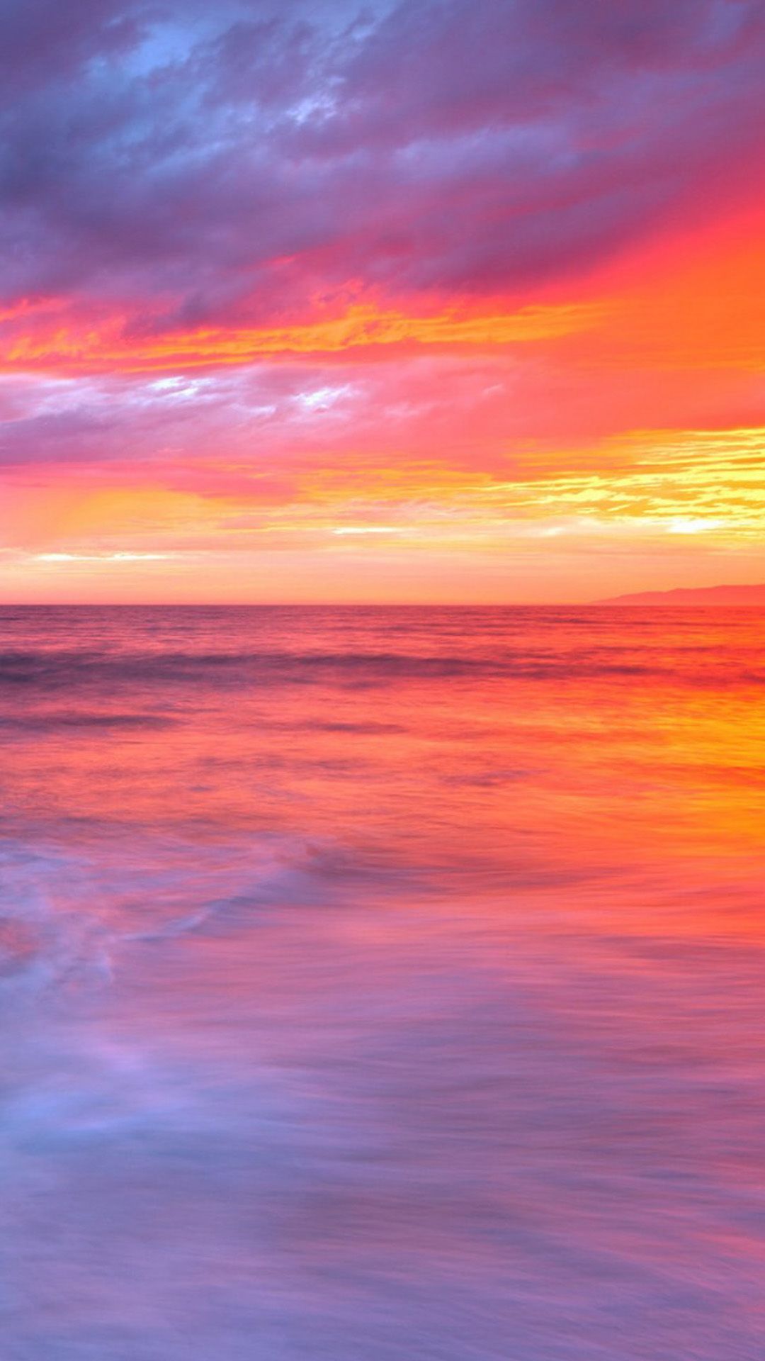 Horizon Pink Sunset Near Sea Wallpapers