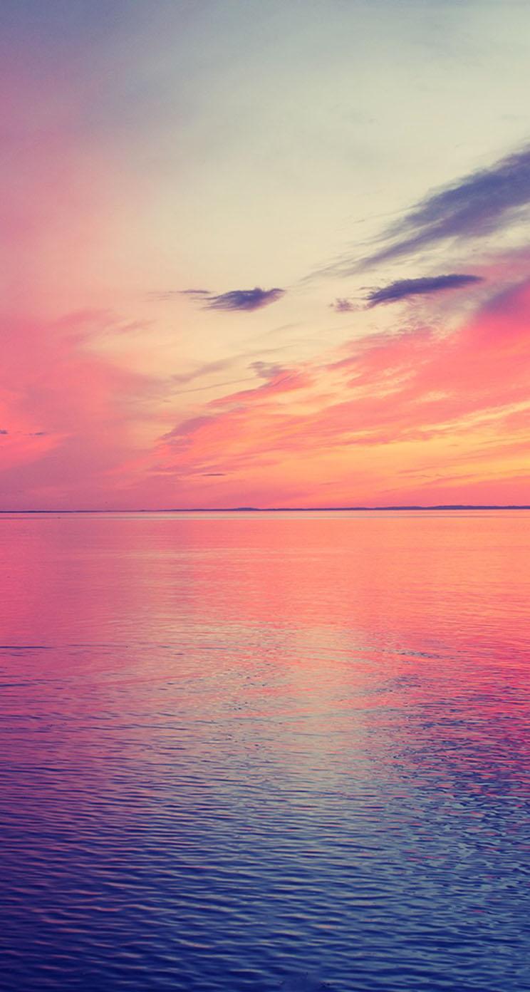 Horizon Pink Sunset Near Sea Wallpapers