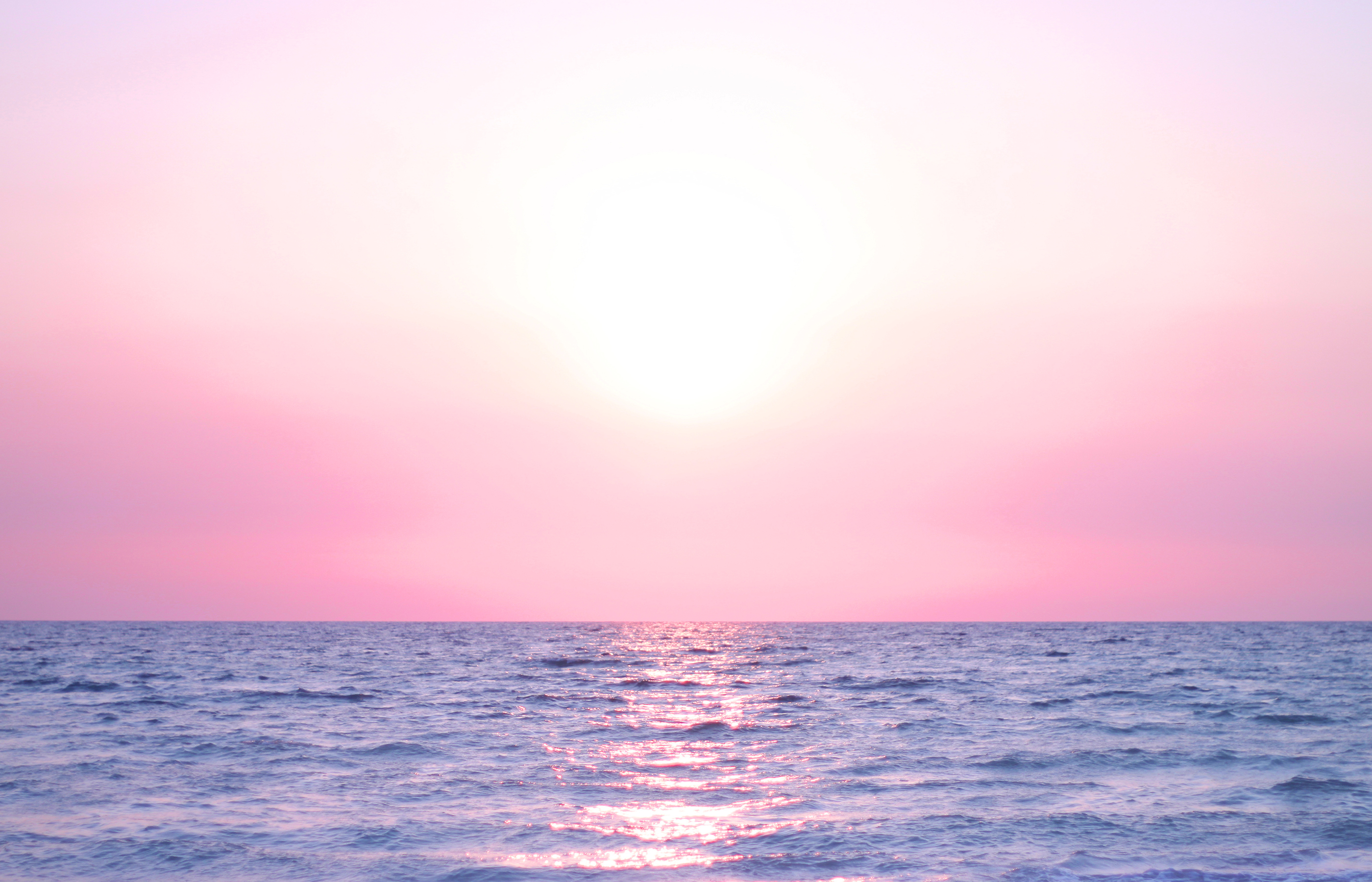 Horizon Pink Sunset Near Sea Wallpapers