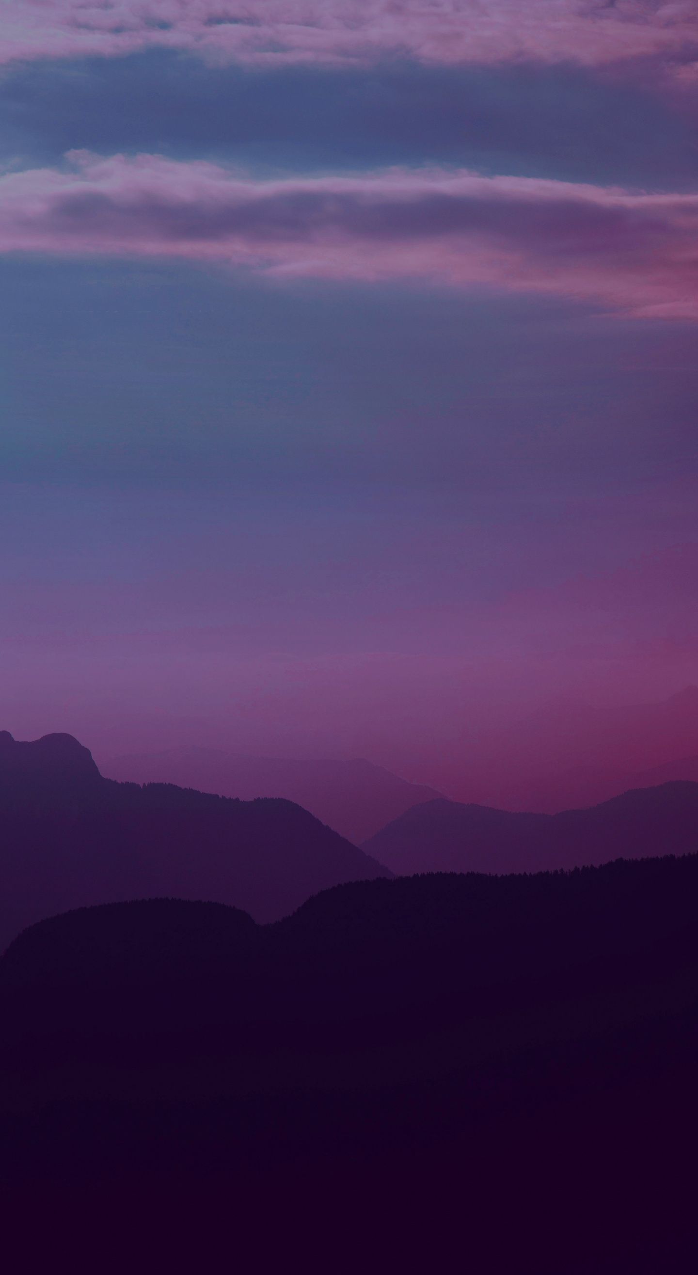 Horizon Purple Gradient Mountains Wallpapers