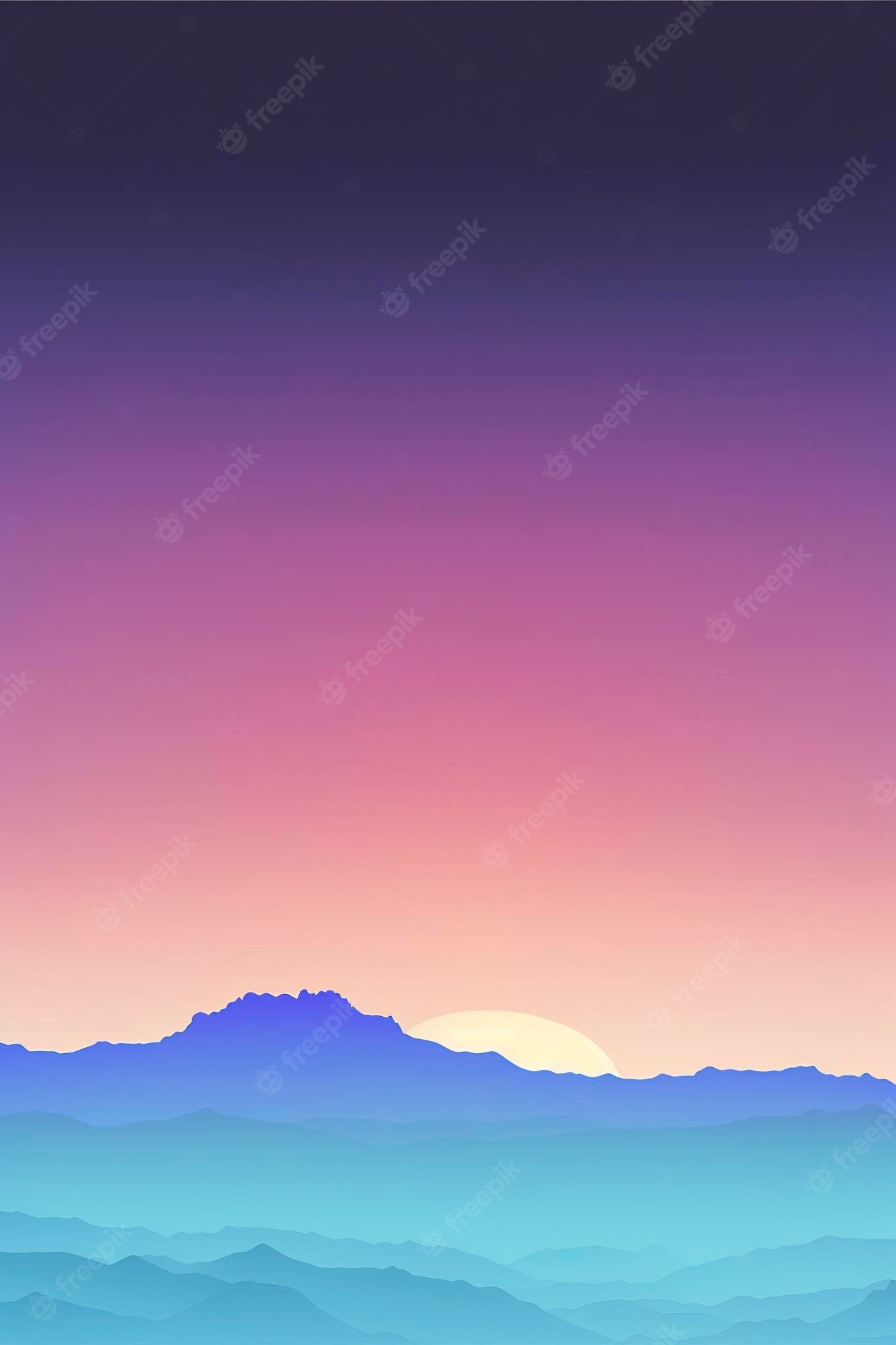 Horizon Purple Gradient Mountains Wallpapers