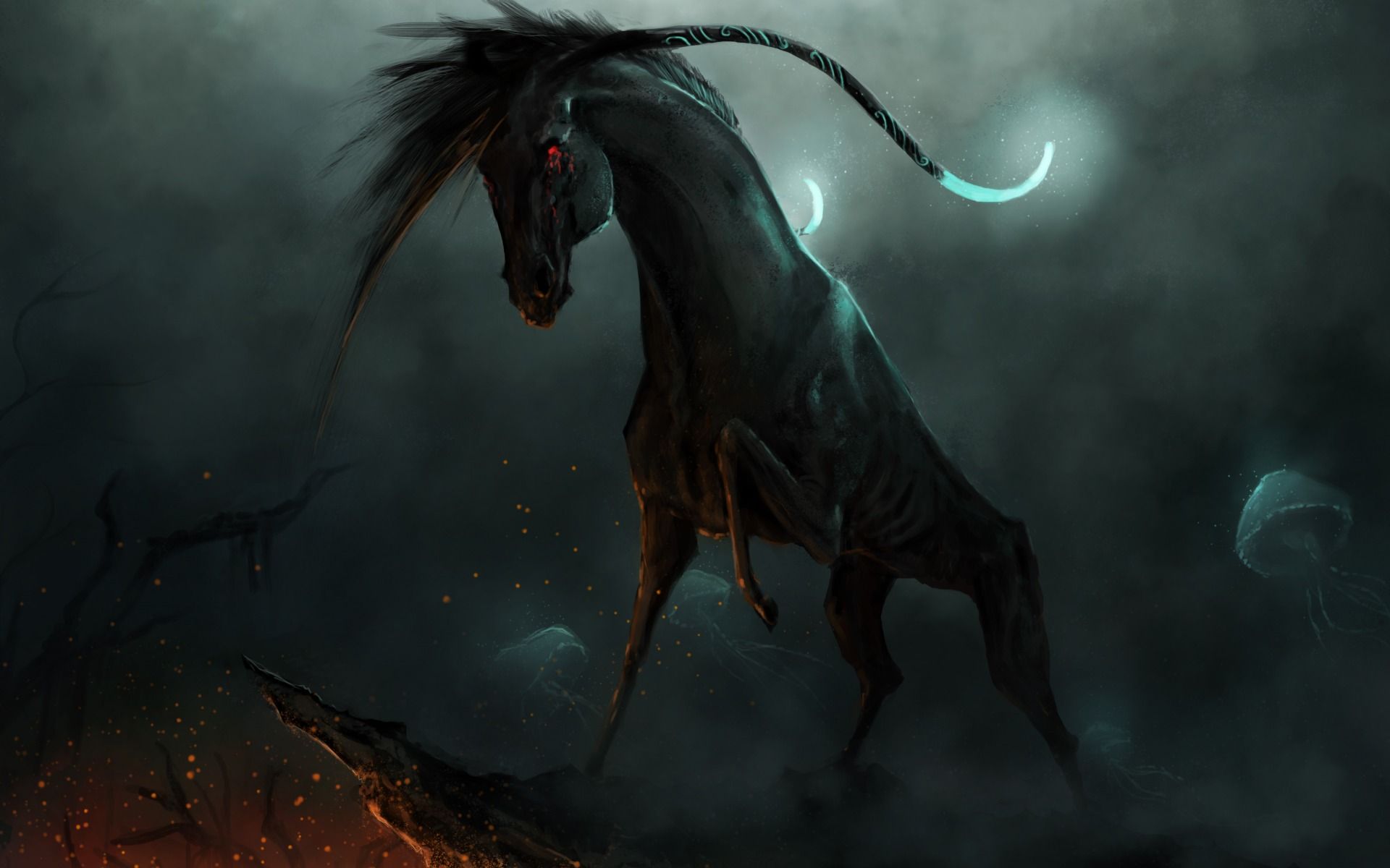 Horse Creature In Dark Fantasy
 Wallpapers