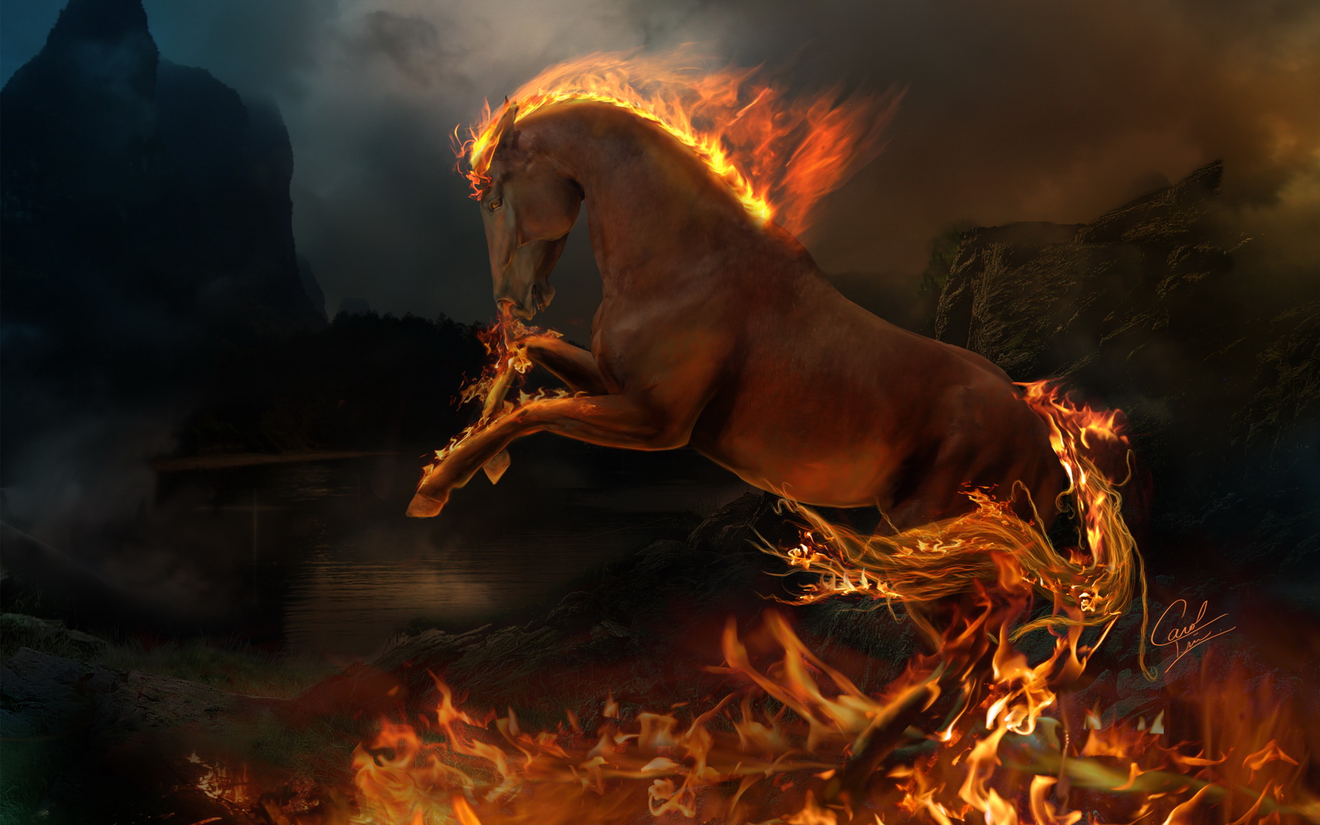 Horse Creature In Dark Fantasy
 Wallpapers