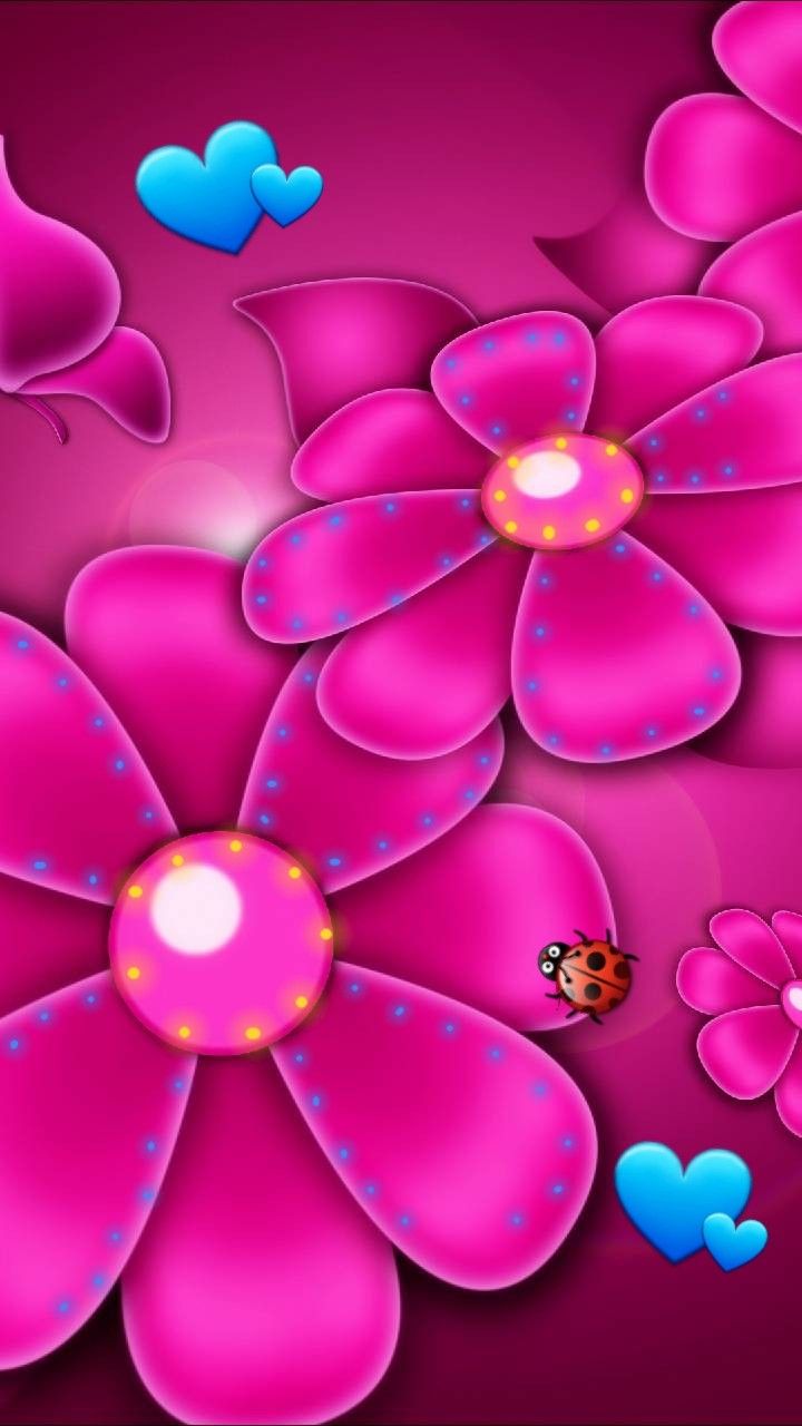 Hot Pink Flower Background