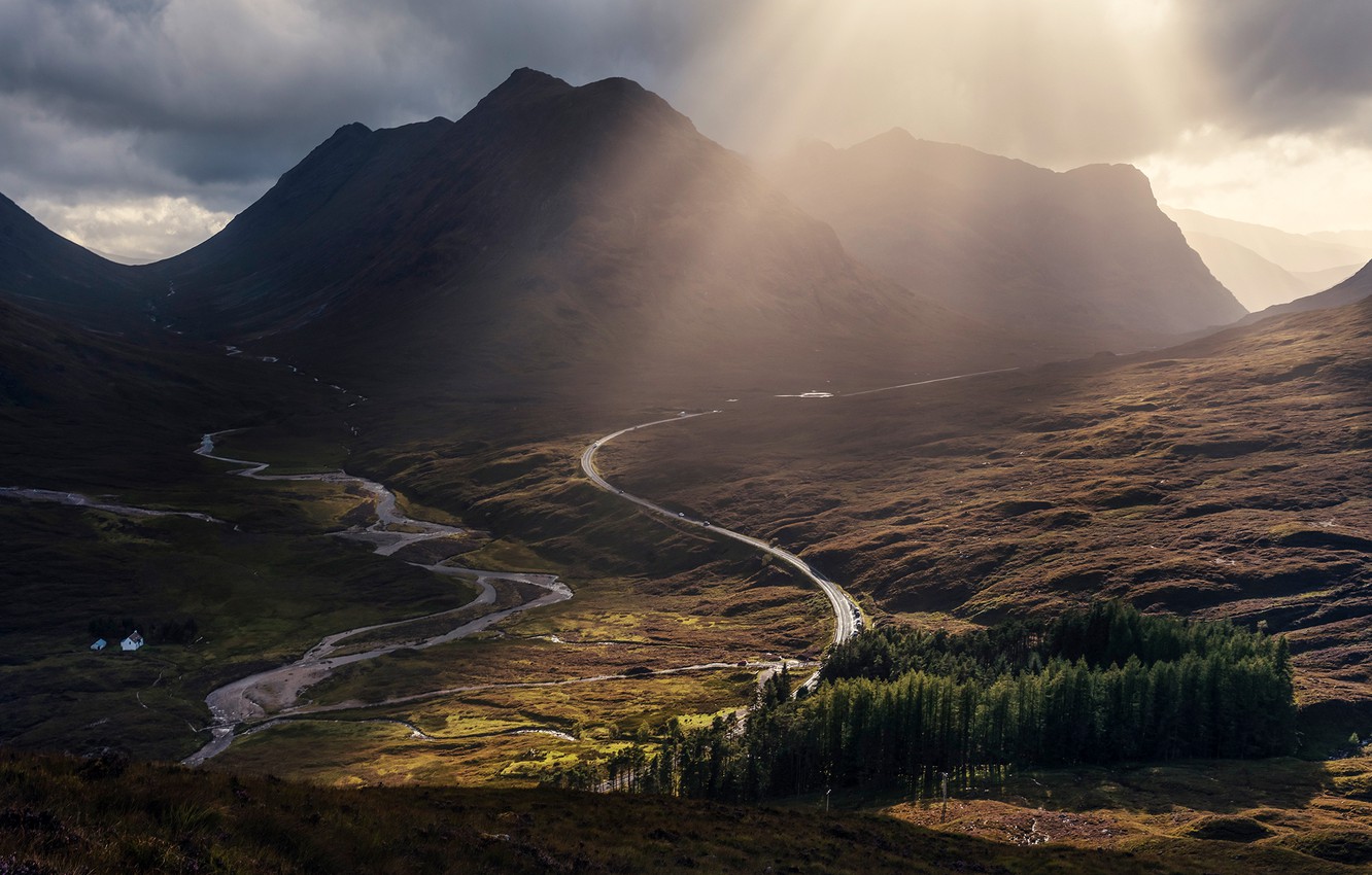 House In The Mountains Sunlight Nature Landscape Wallpapers