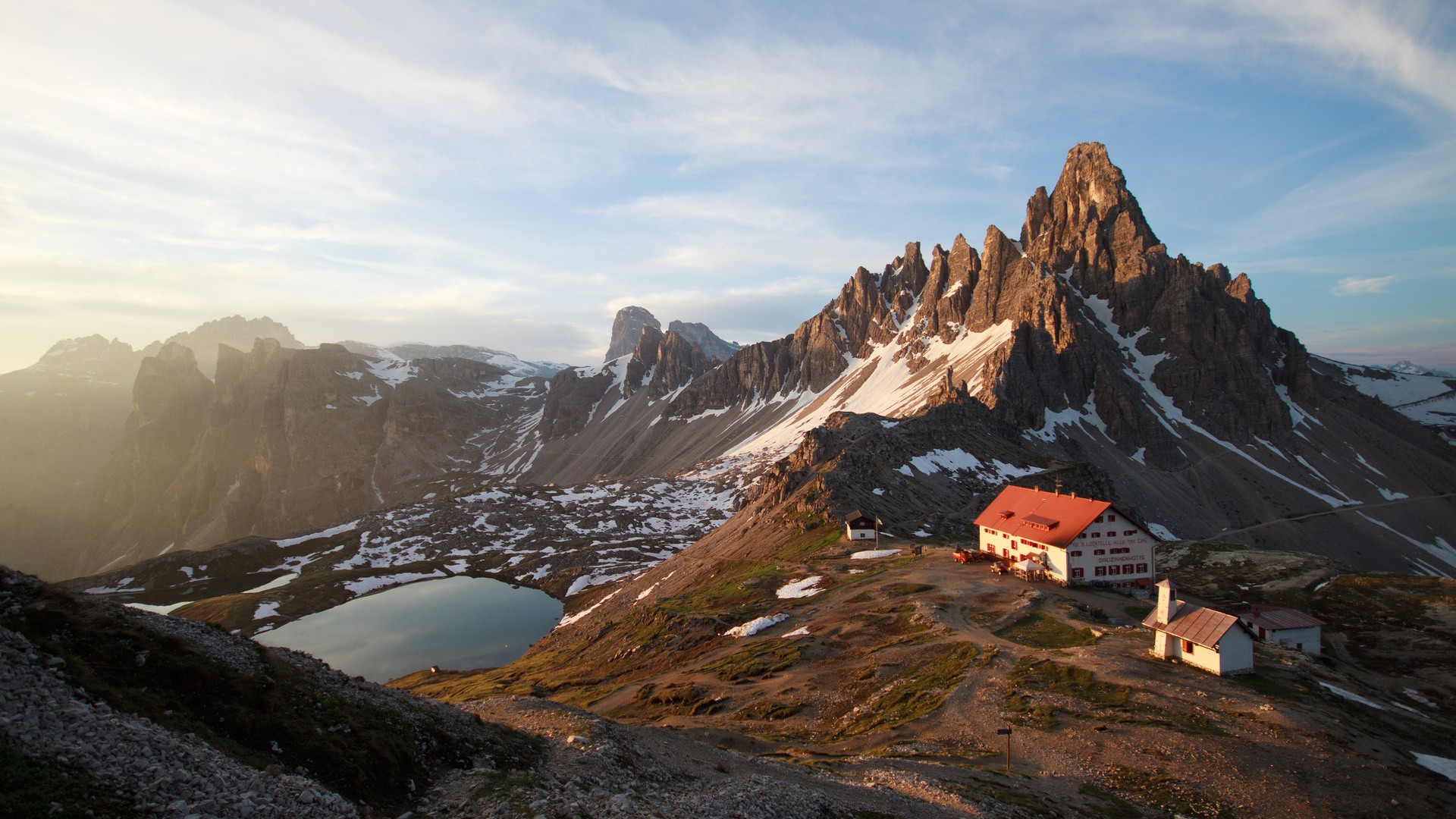 House In The Mountains Sunlight Nature Landscape Wallpapers