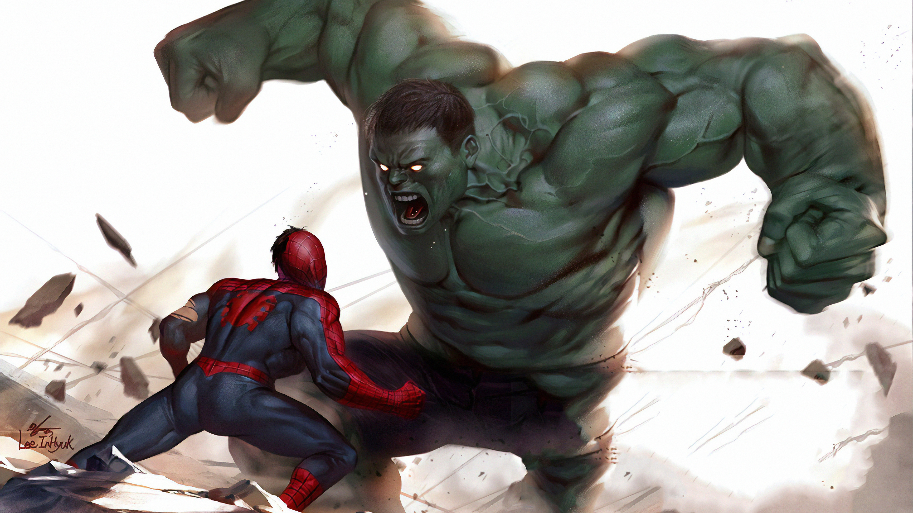 Hulk And Spider Man Art Wallpapers