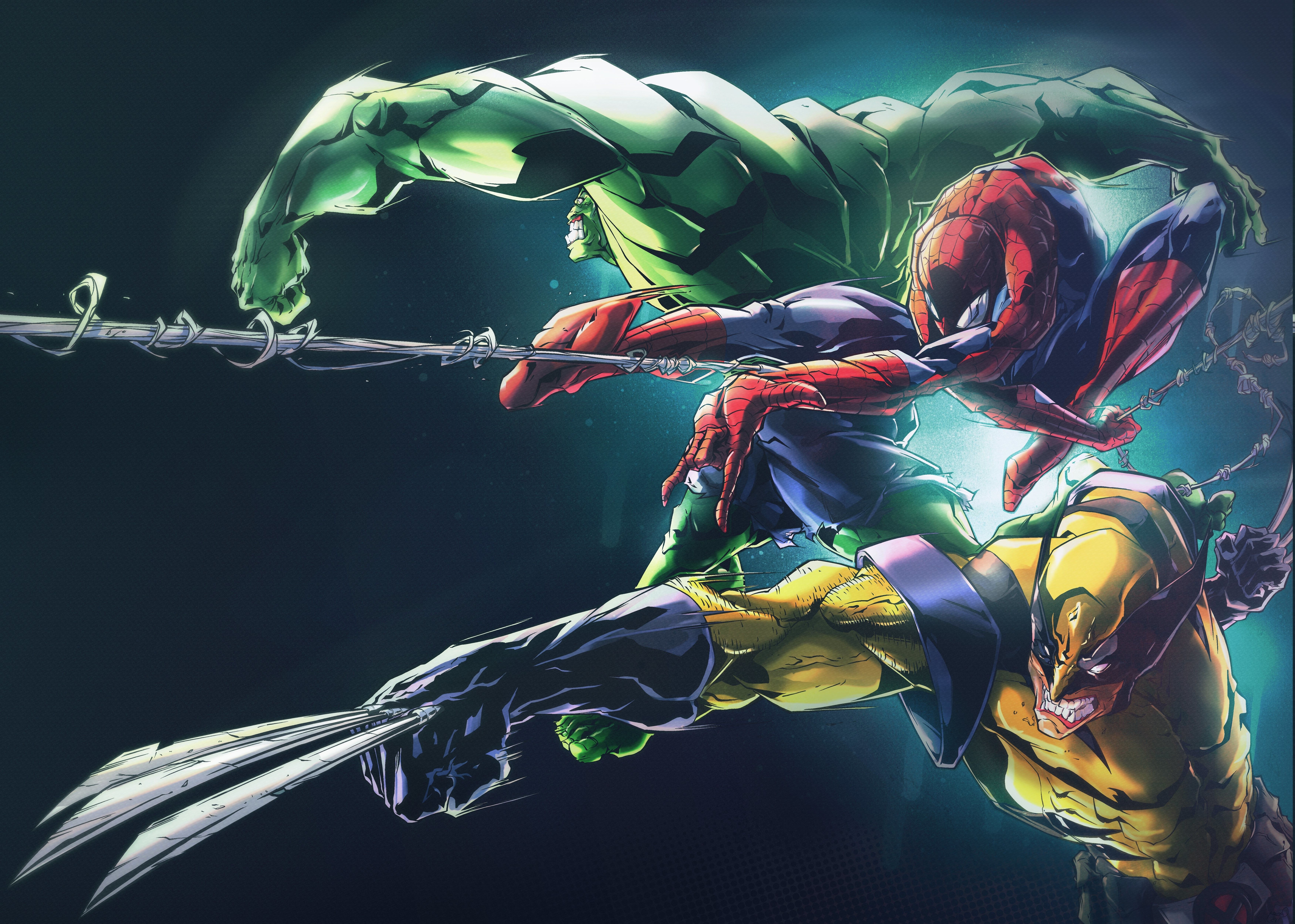 Hulk And Spider Man Art Wallpapers