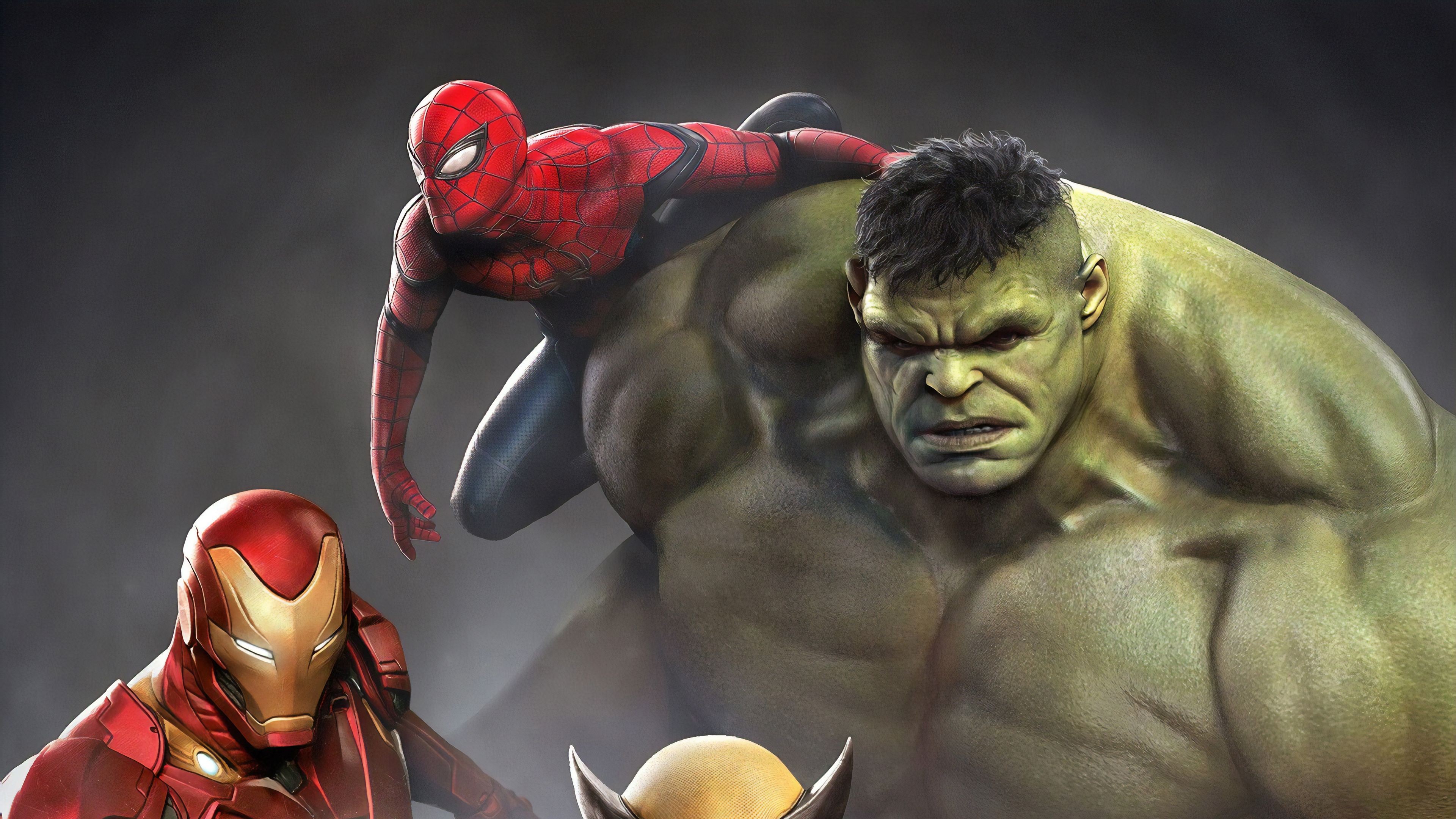 Hulk Vs Spiderman Art Wallpapers