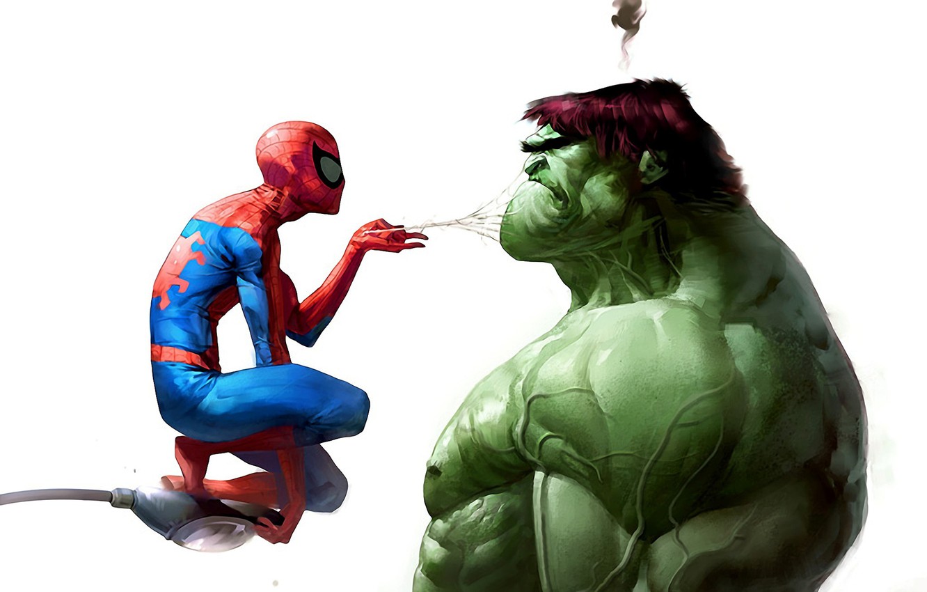 Hulk Vs Spiderman Art Wallpapers