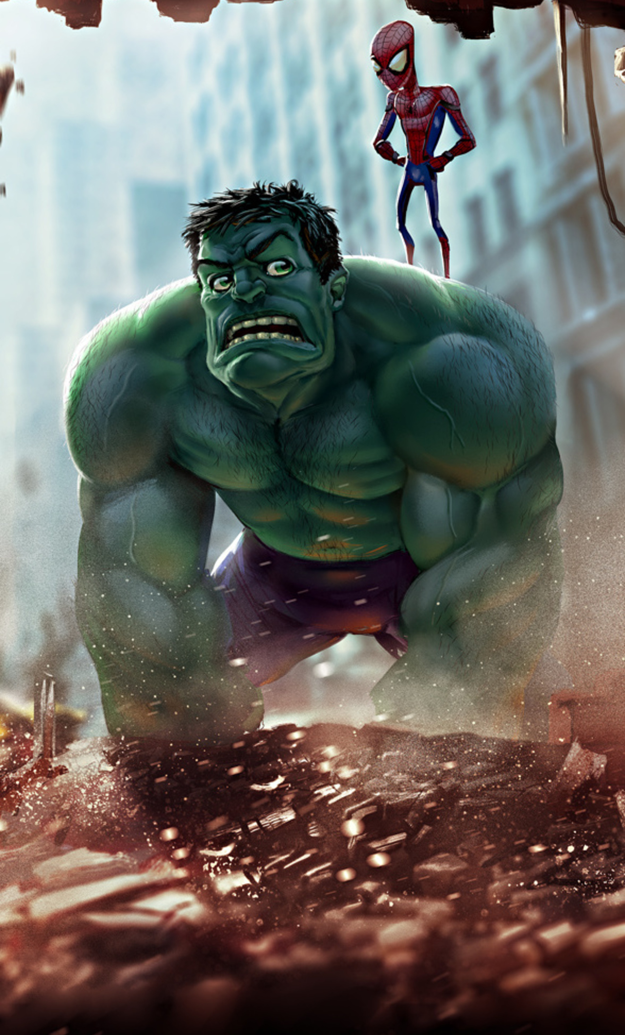 Hulk Vs Spiderman Art Wallpapers