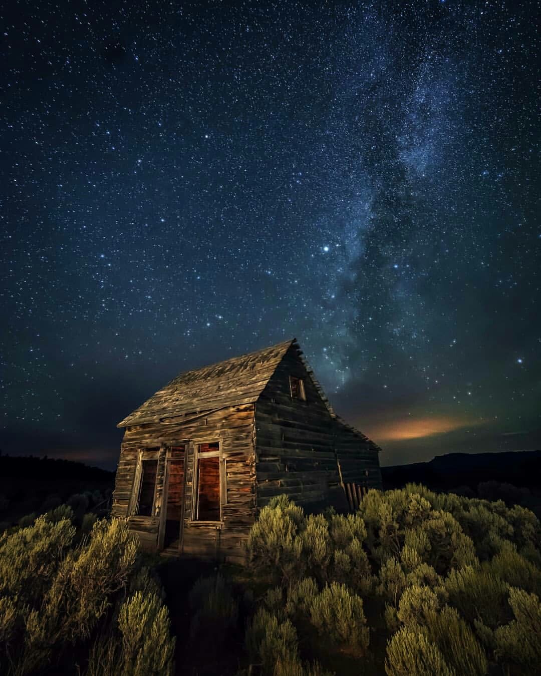 Hut House And Starry Night Wallpapers