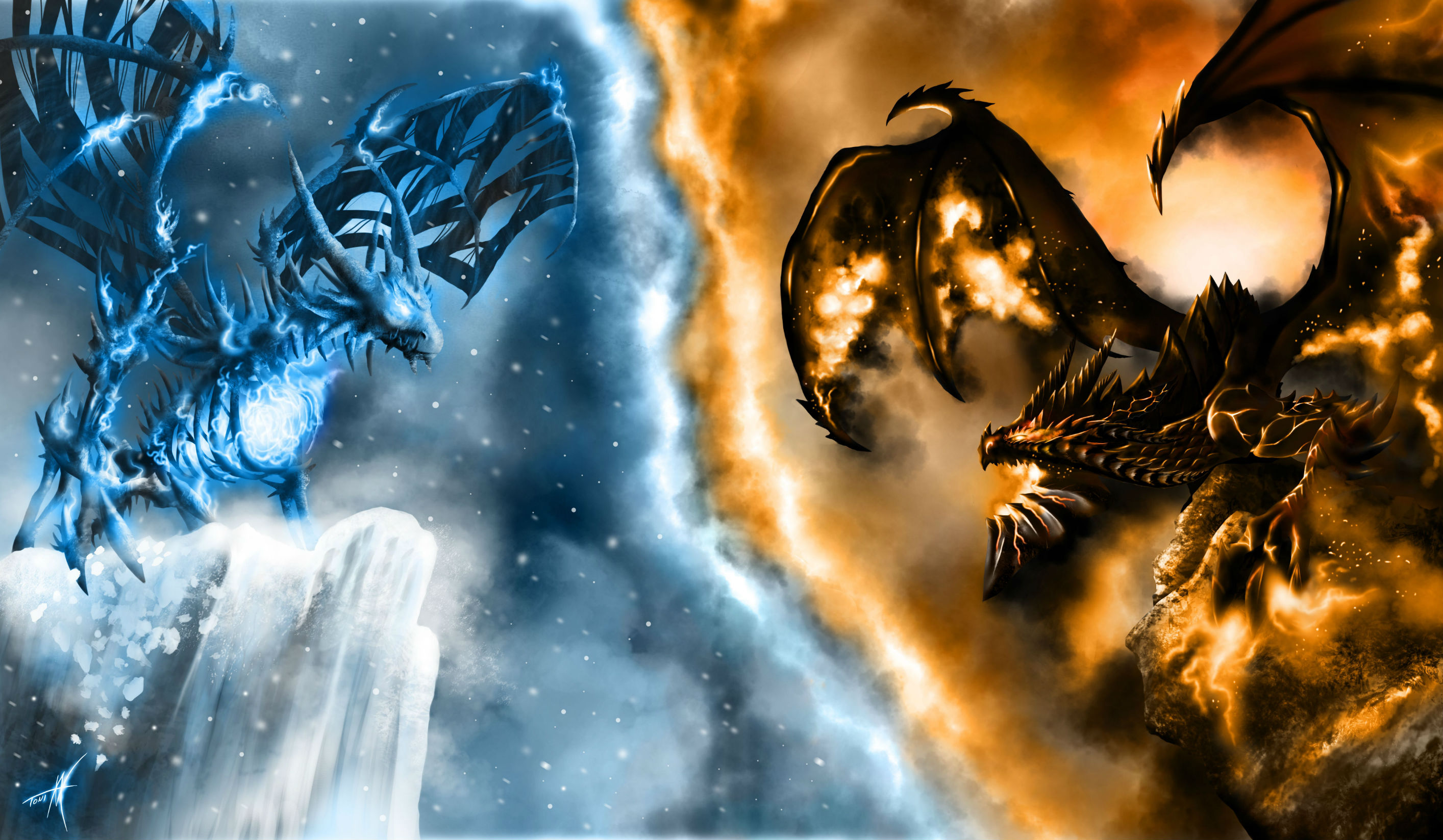 Ice And Fire Dragons
 Wallpapers