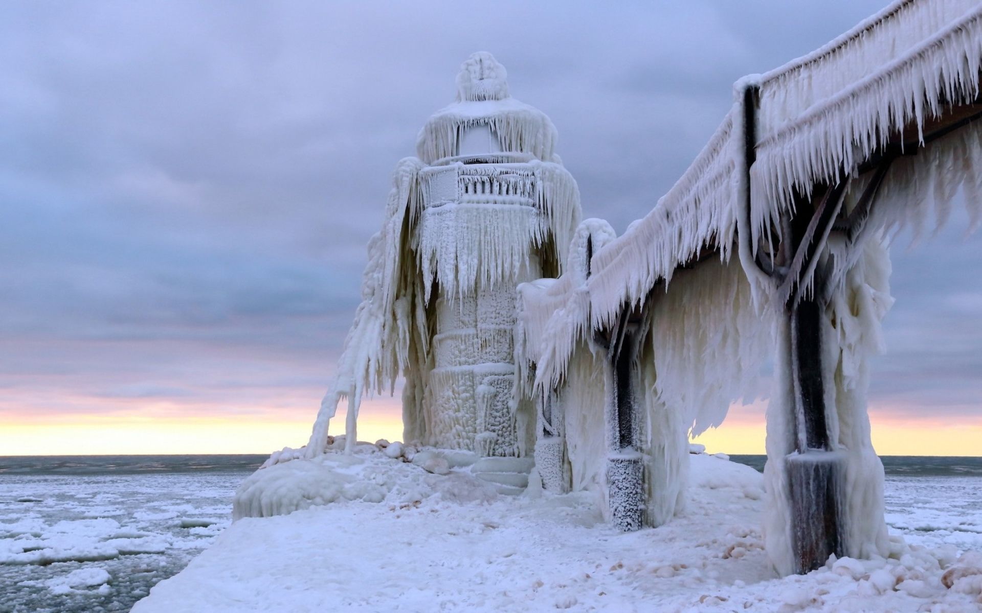 Ice Lighthouse Background