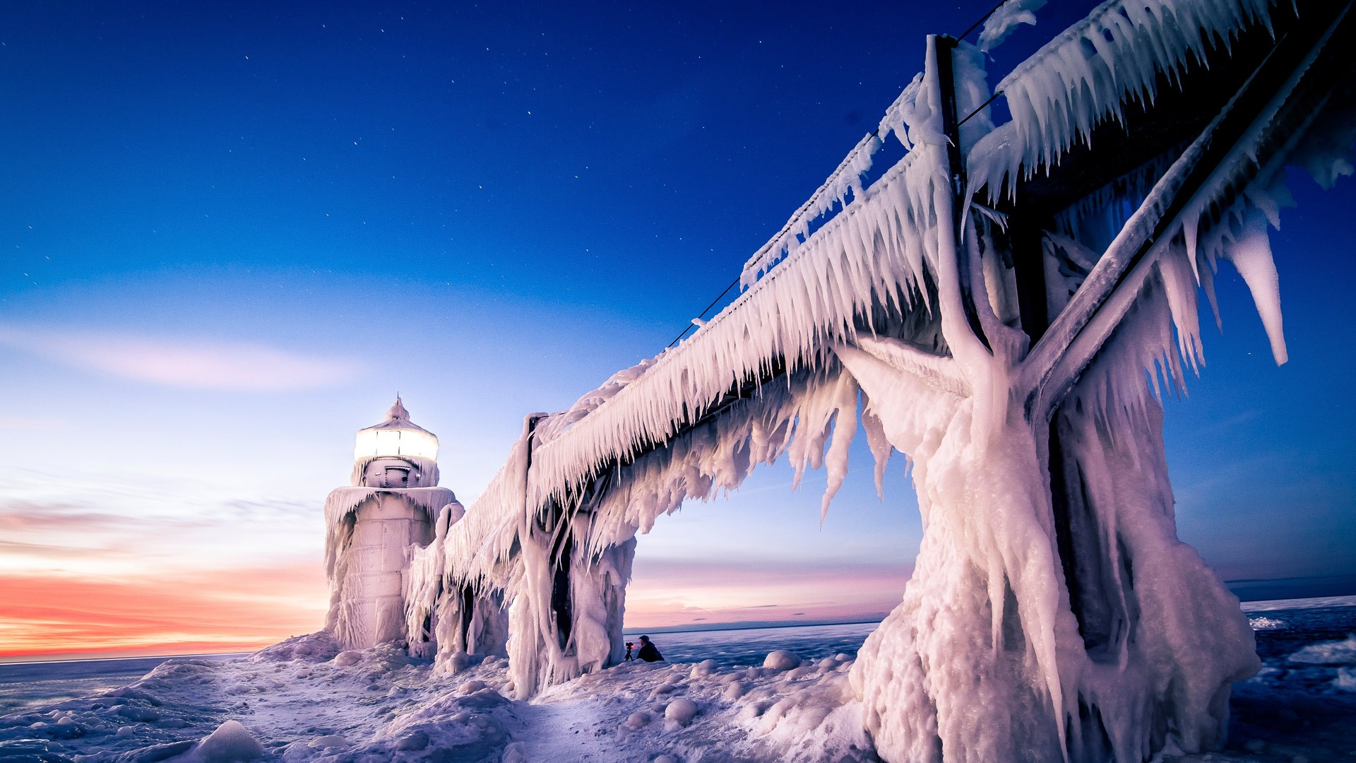 Ice Lighthouse Background