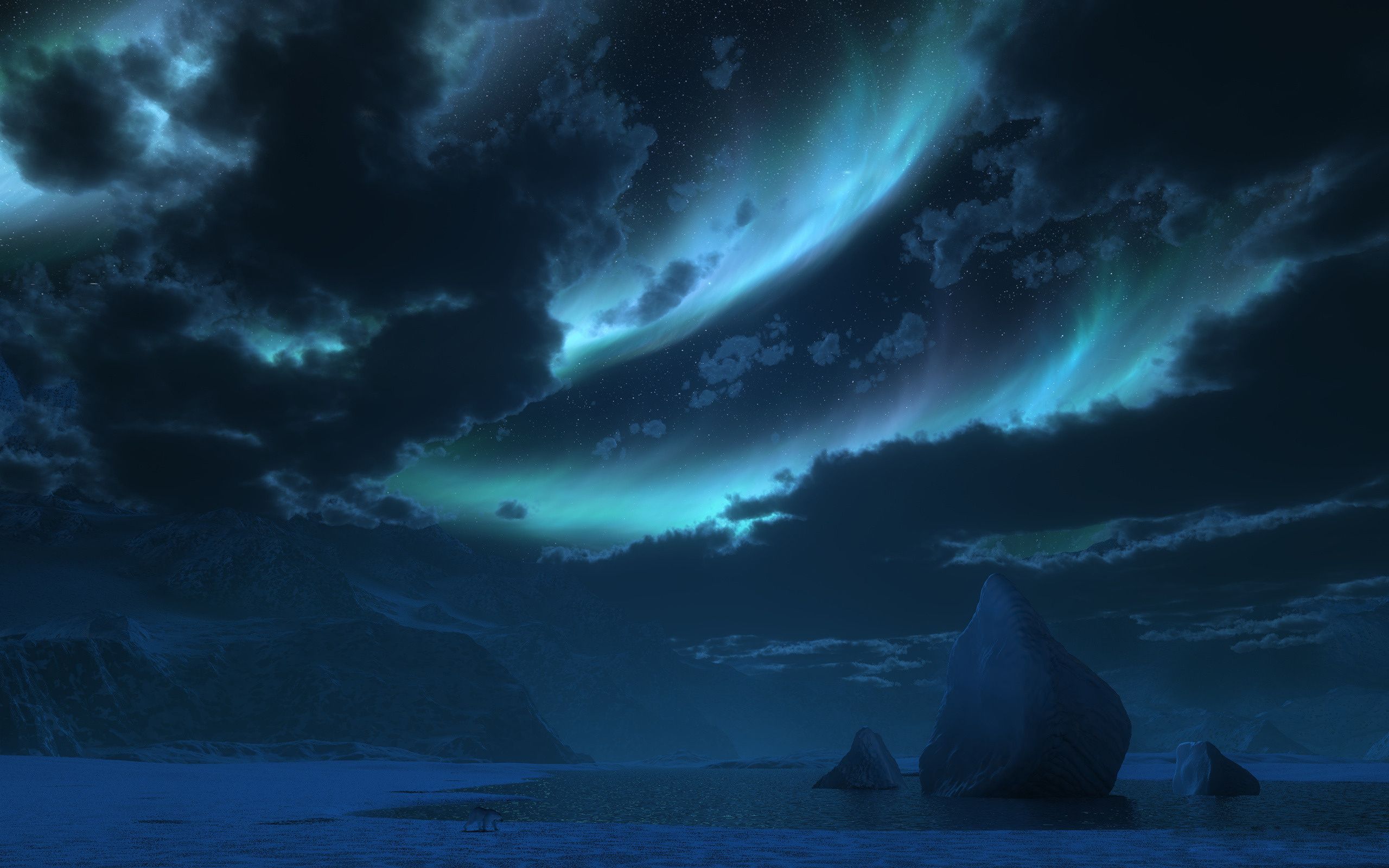 Iceberg At Night Wallpapers