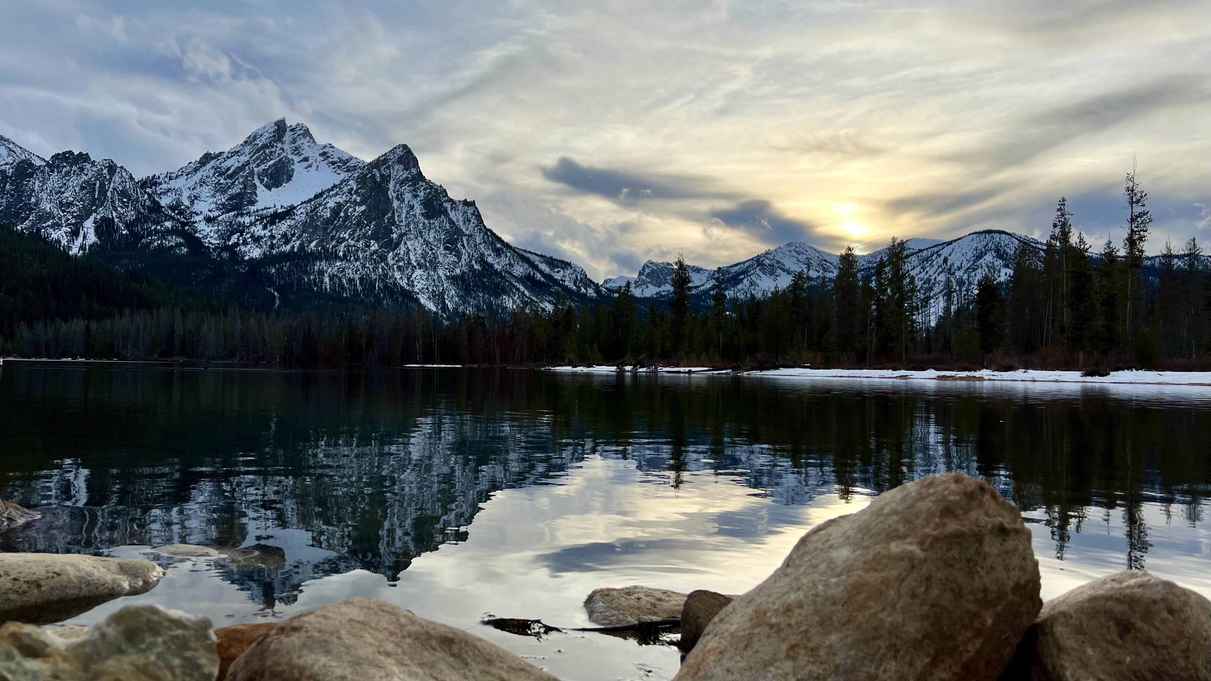 Idaho Stanley Lake Mountain Reflection Wallpapers