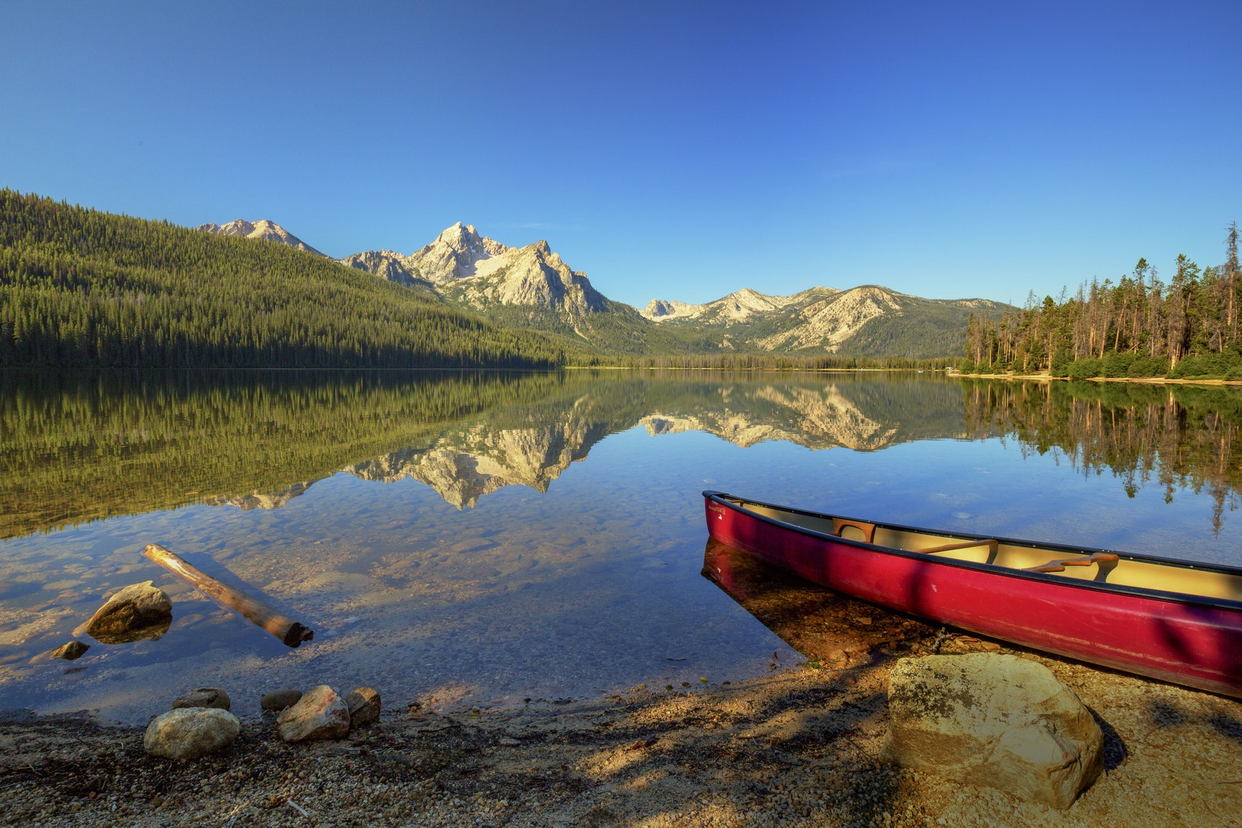 Idaho Stanley Lake Mountain Reflection Wallpapers