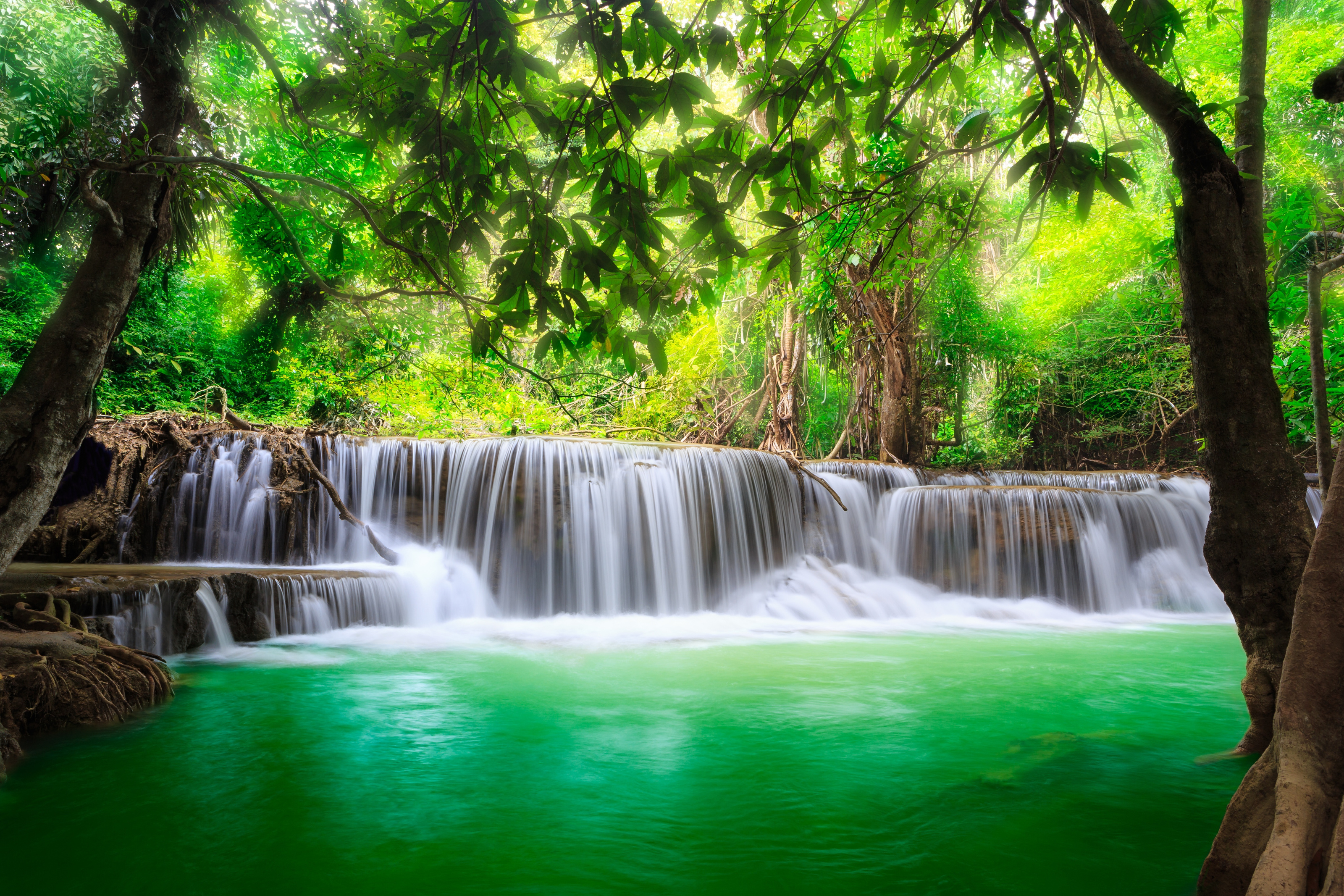 Idyllic Landscape With A Waterfall Wallpapers