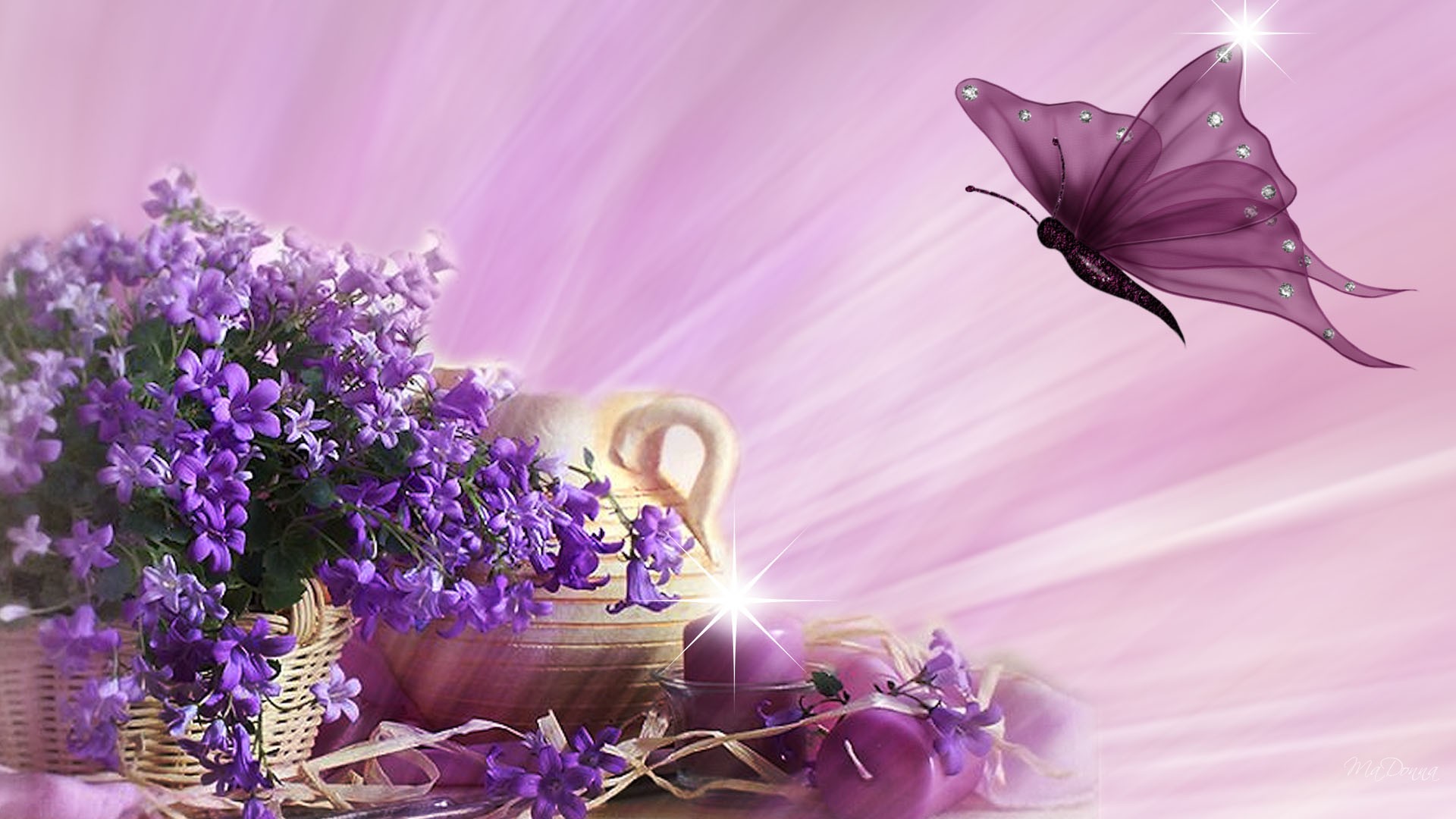 Images Of Purple Roses And Butterflies Wallpapers