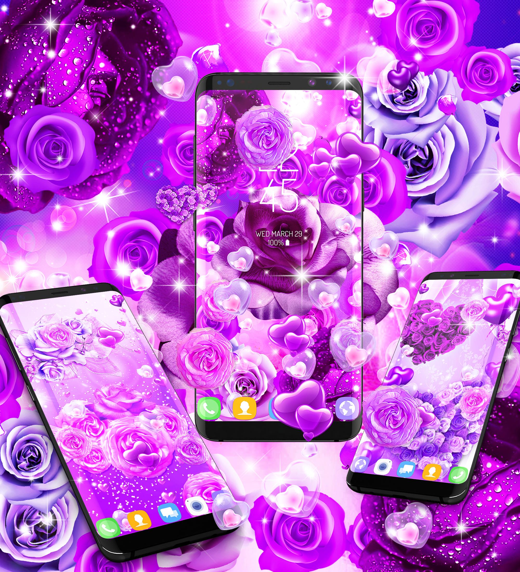 Images Of Purple Roses And Butterflies Wallpapers