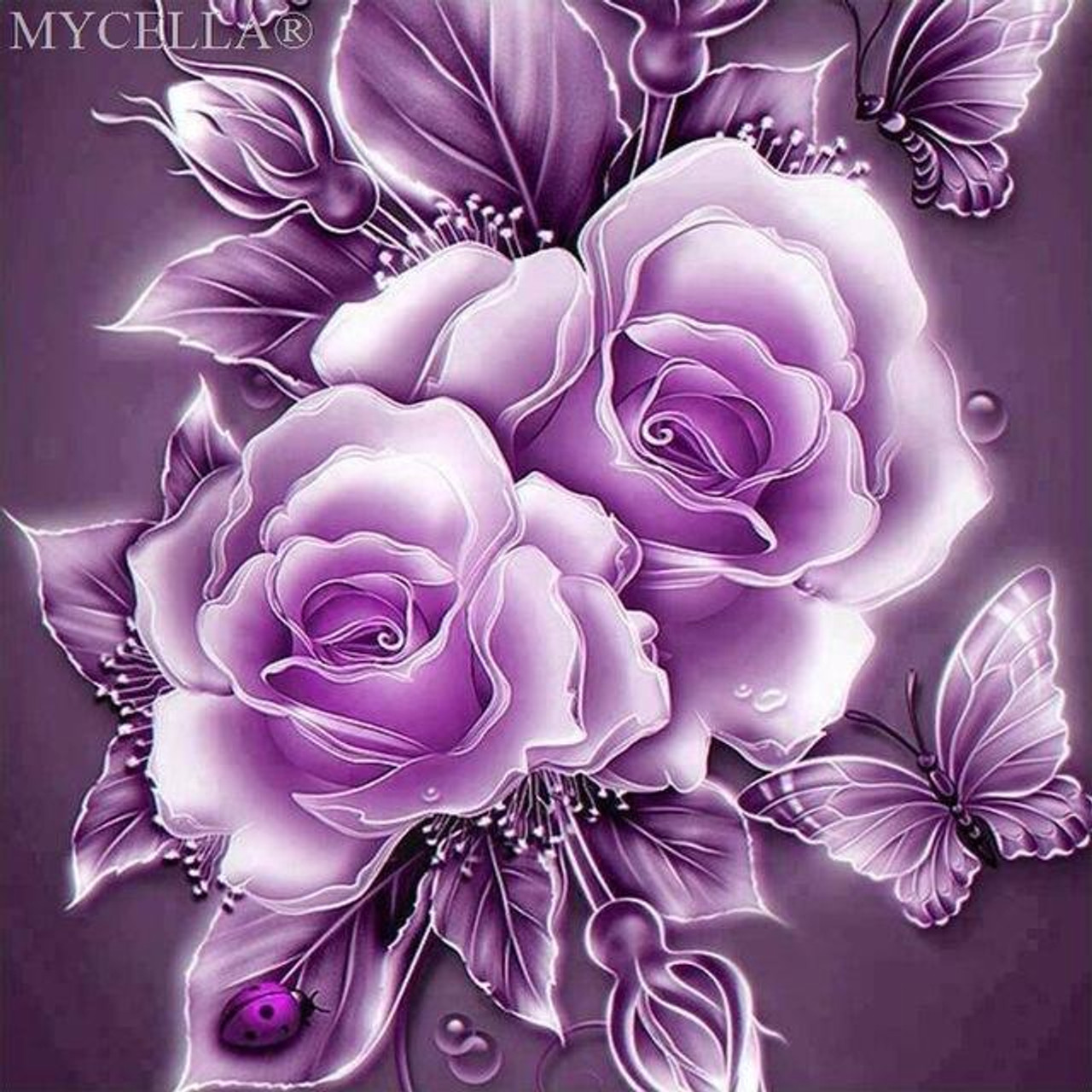 Images Of Purple Roses And Butterflies Wallpapers