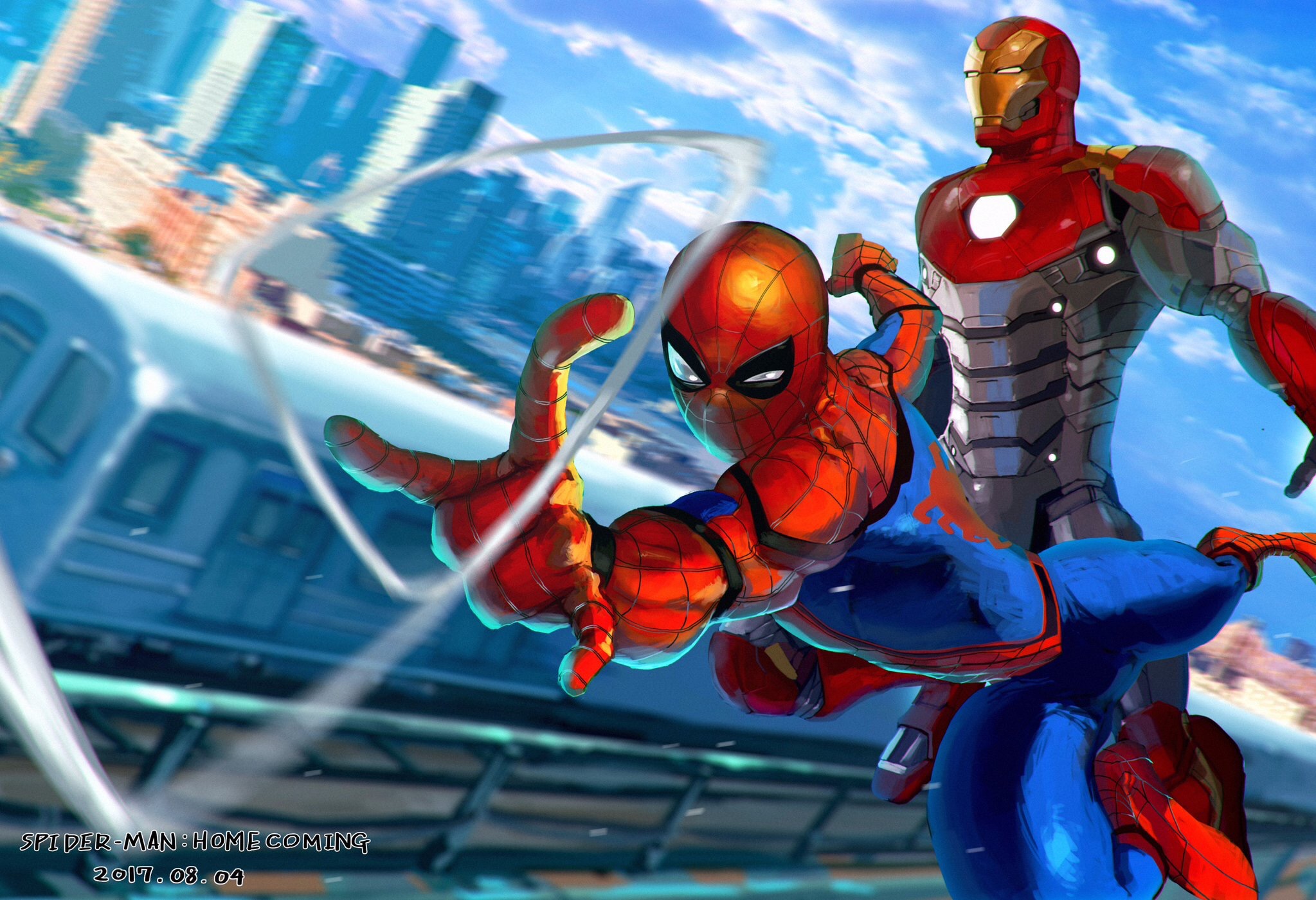 Iron Man And Spiderman Artwork Wallpapers