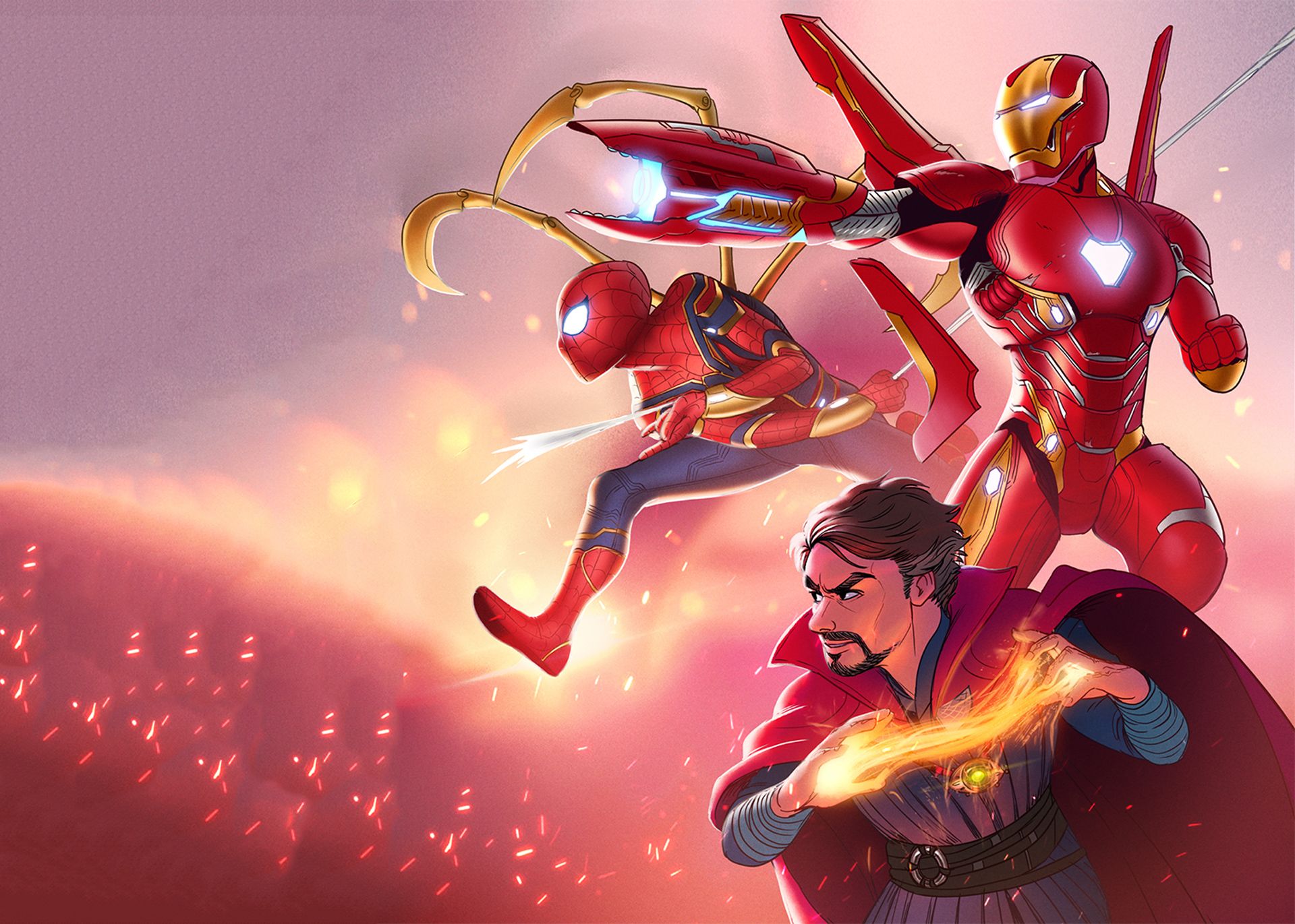 Iron Man And Spiderman Last Scene Art Wallpapers