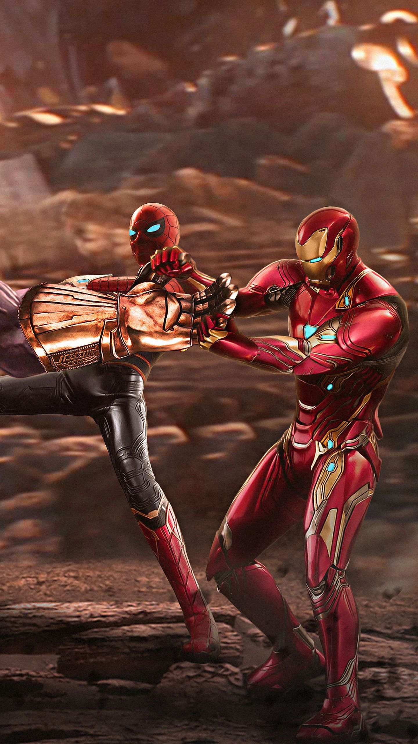 Iron Man And Spiderman Last Scene Art Wallpapers