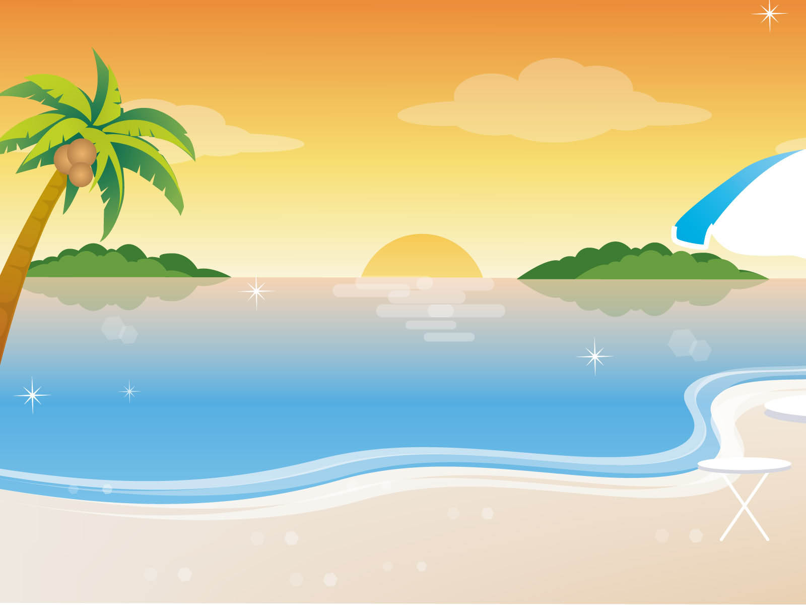 Island Beach Vector Art Wallpapers