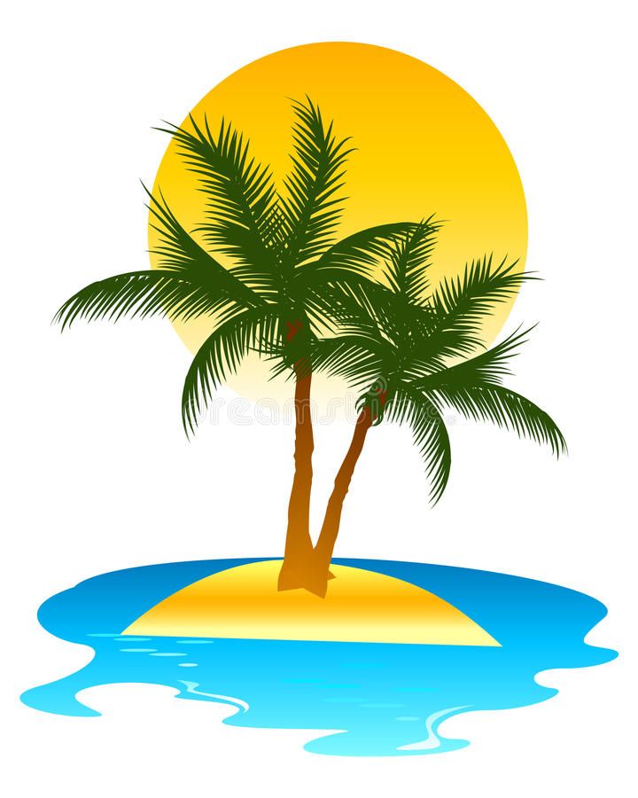 Island Beach Vector Art Wallpapers