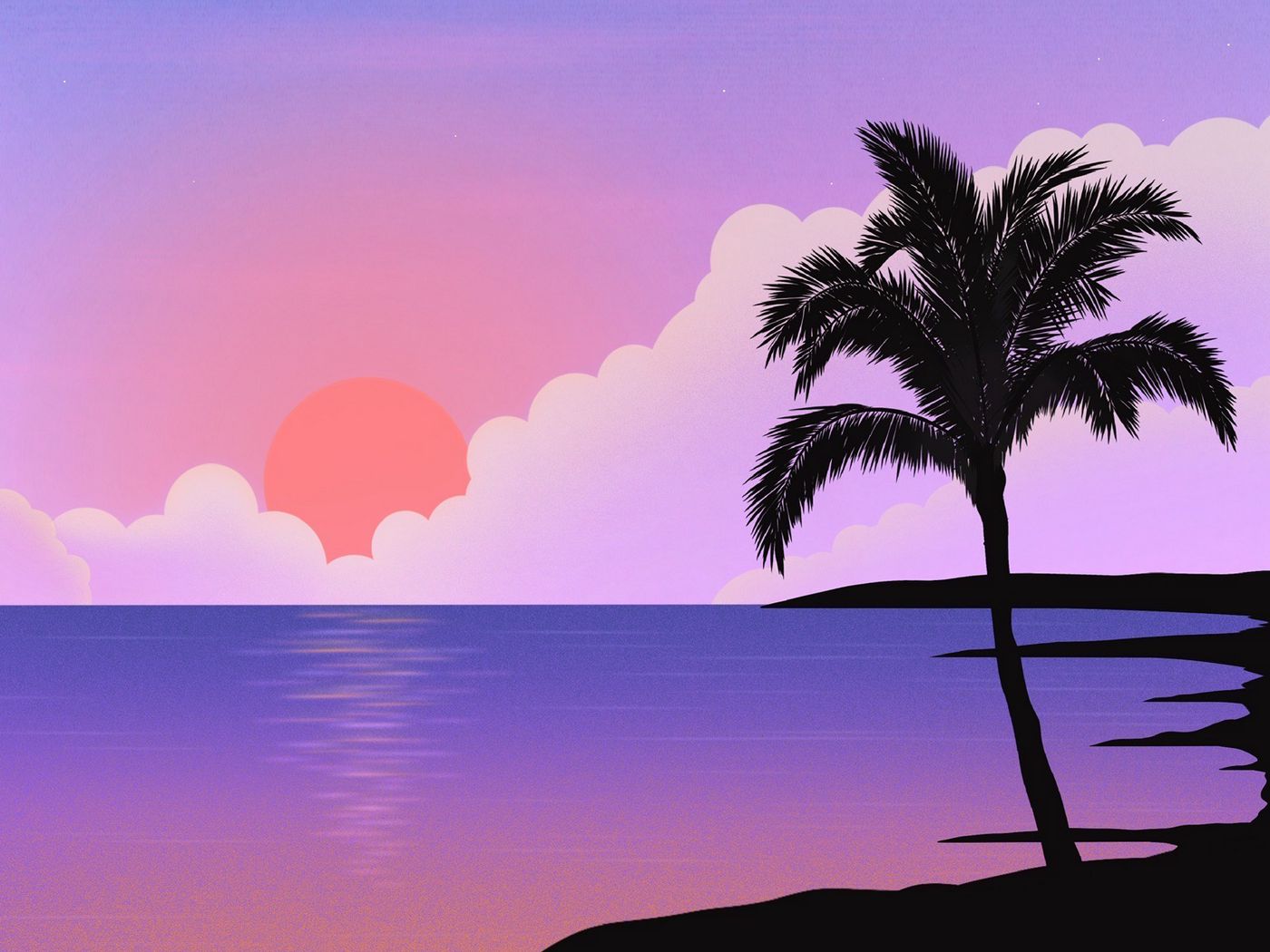 Island Beach Vector Art Wallpapers