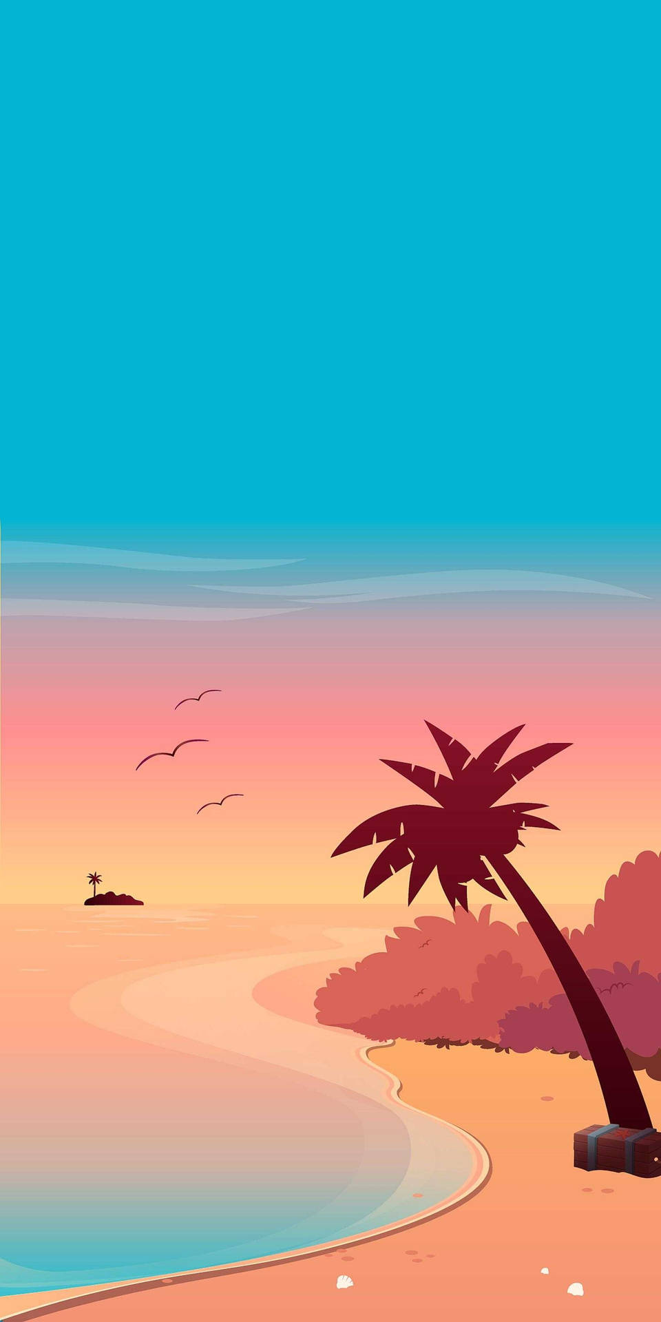 Island Beach Vector Art Wallpapers